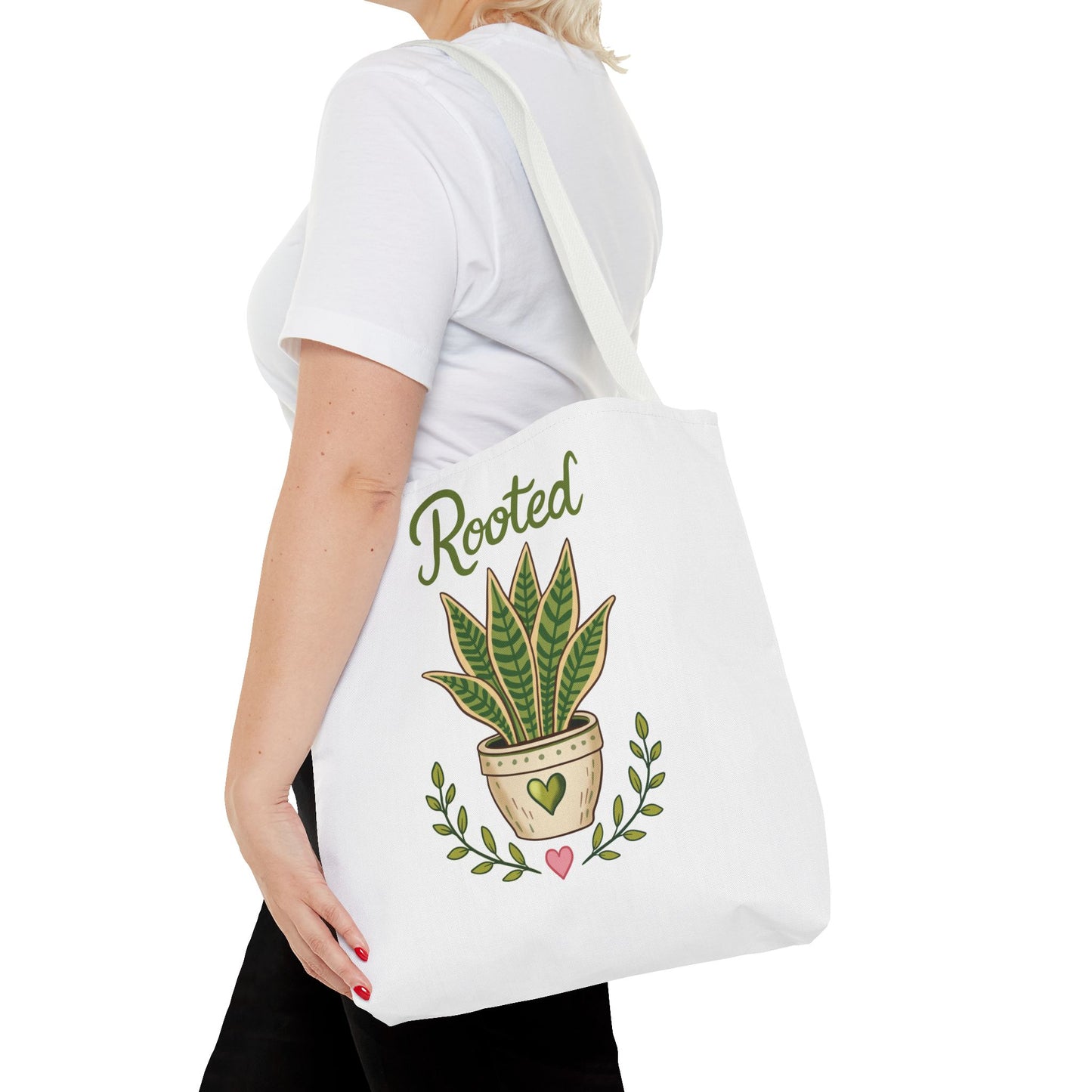 Rooted Plant Tote Bag – Cute Sansevieria Potted Plant Illustration