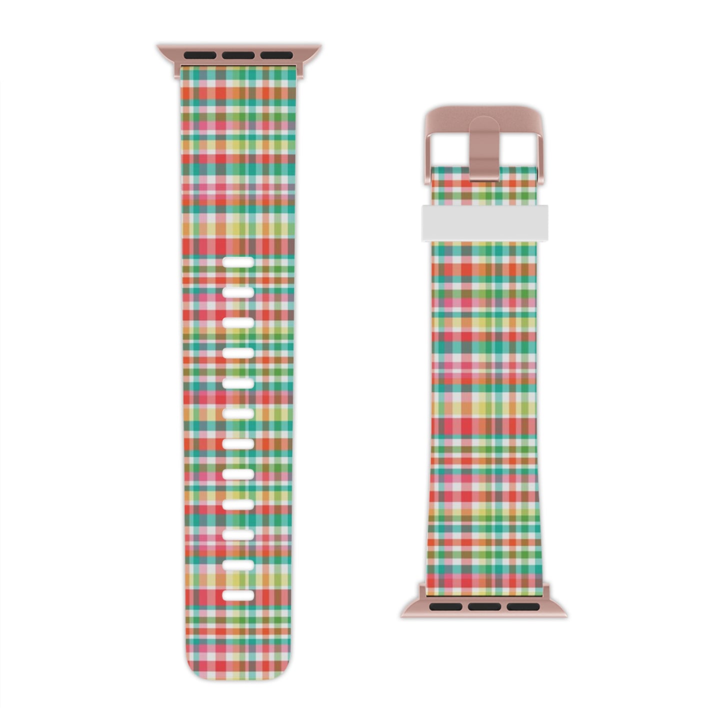 Hibiscus Garden Plaid Watch Band for Apple Watch