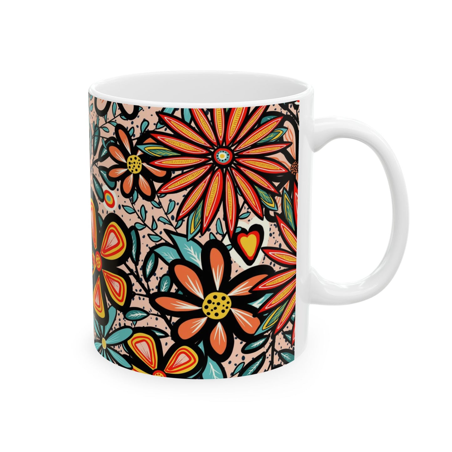 Flower Power Ceramic Mug 11oz