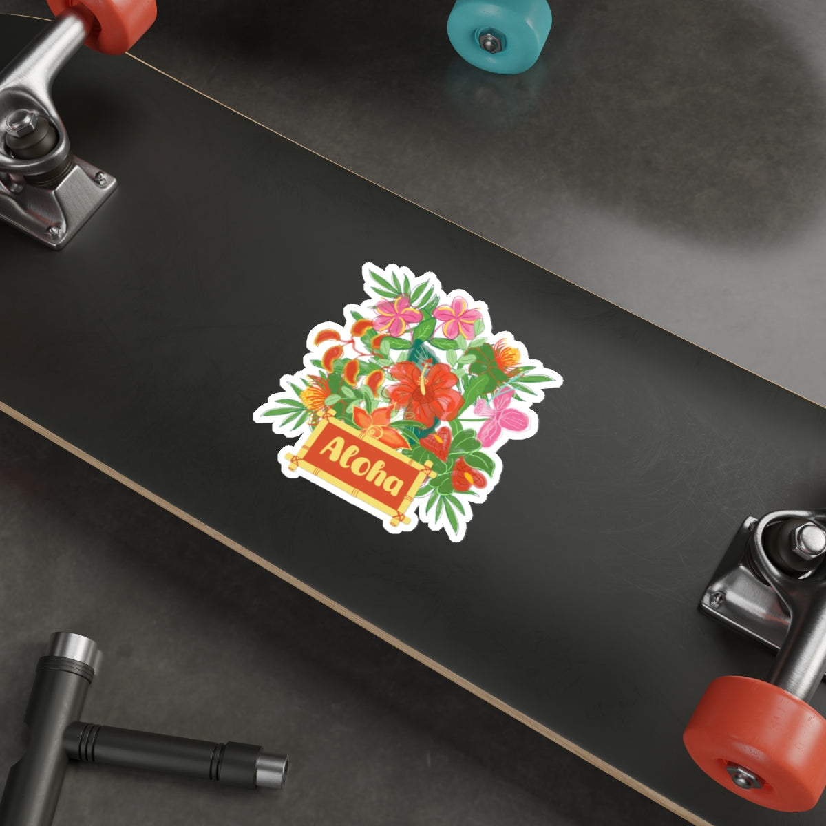 Tropical Flowers Die Cut Sticker