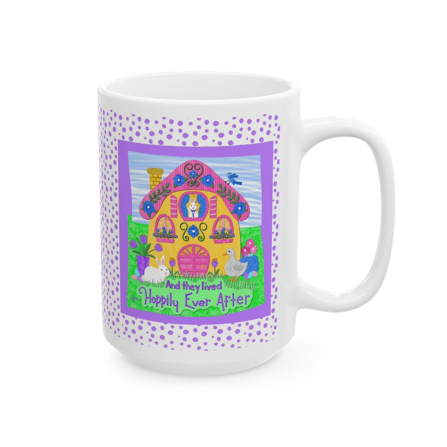 Bunny Cottage Collage Ceramic Mug 11oz & 15oz