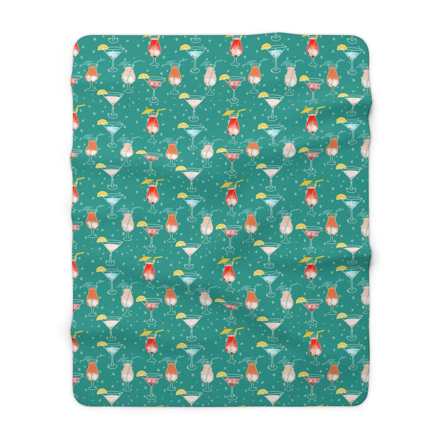 Cocktails Sherpa Fleece Blanket: Colorful Drinks Party