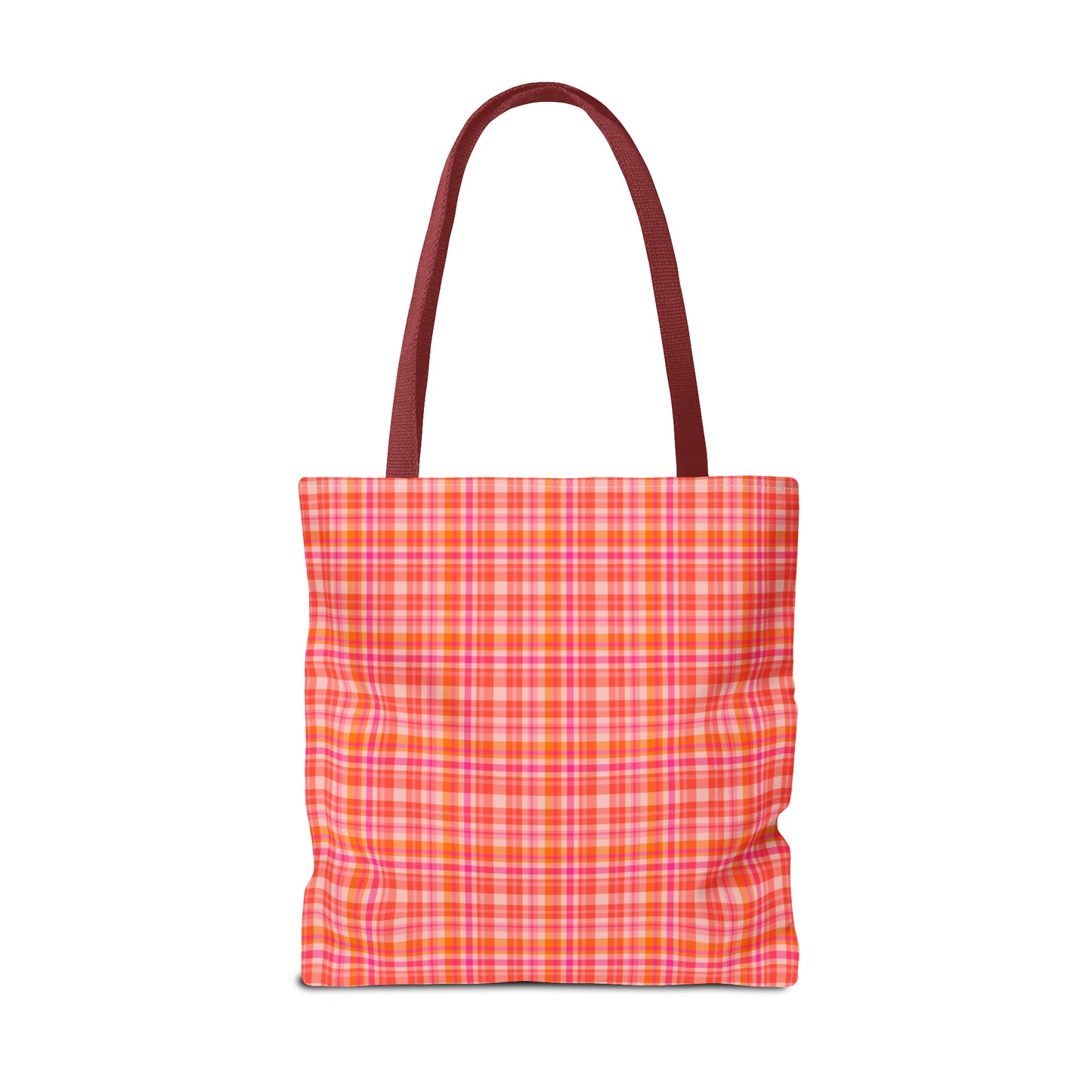 Pink Sunset Plaid Tote Bag