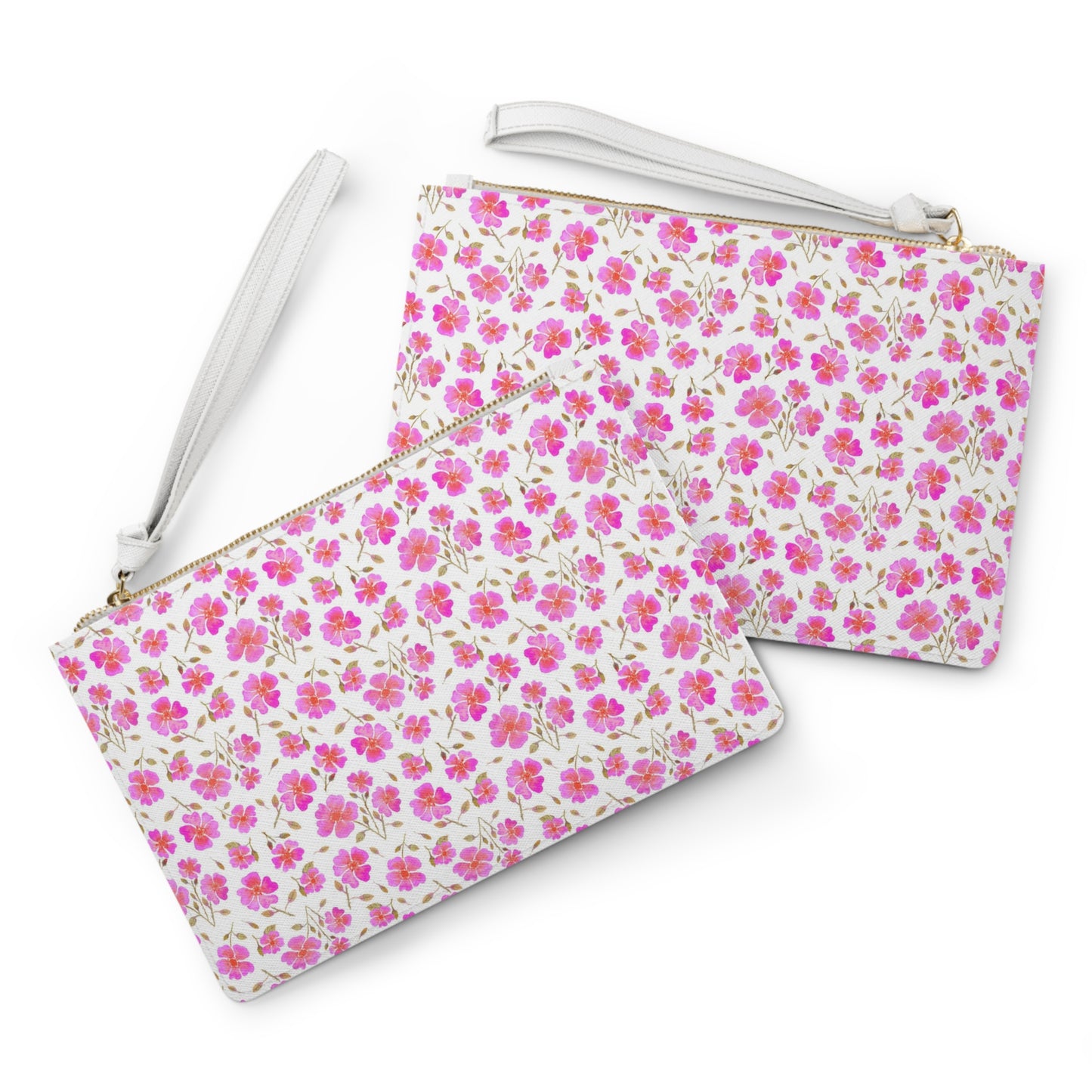 Hot Pink Wild Roses Clutch Bag