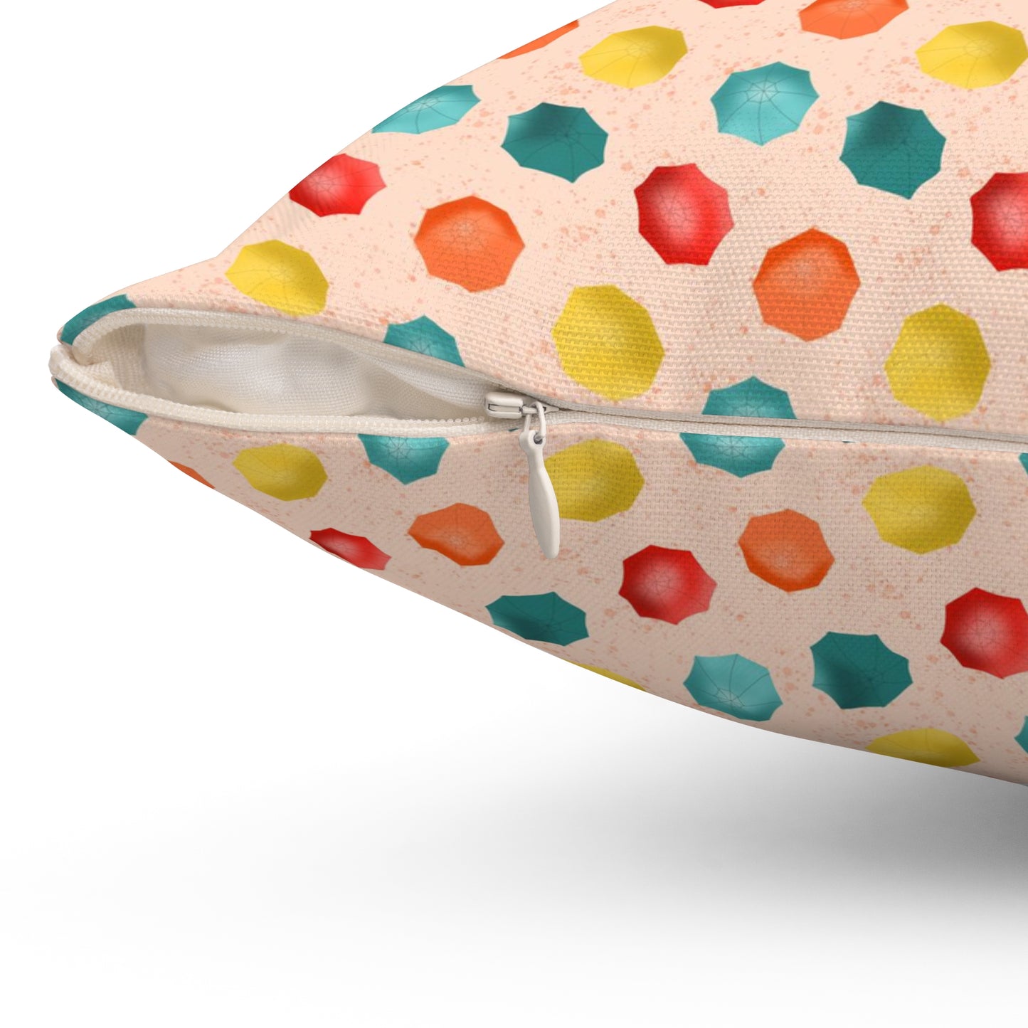 Beach Umbrellas Spun Polyester Square Pillow