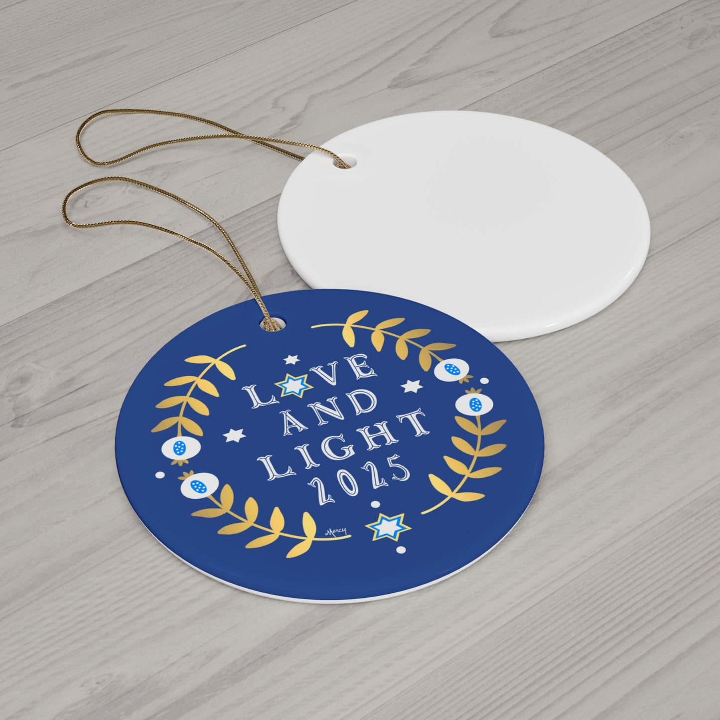 Hanukkah 2025 Love and Light Ceramic Ornament