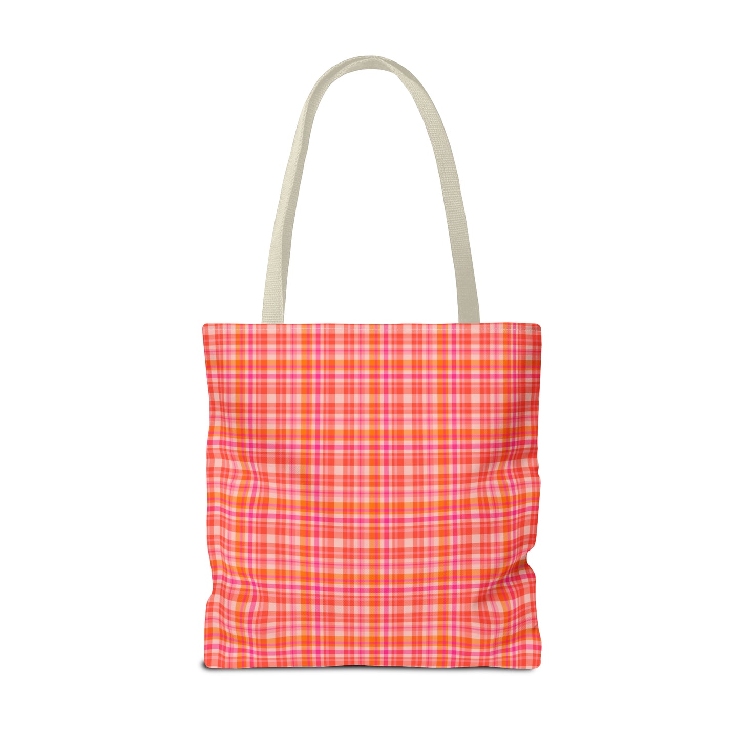 Pink Sunset Plaid Tote Bag