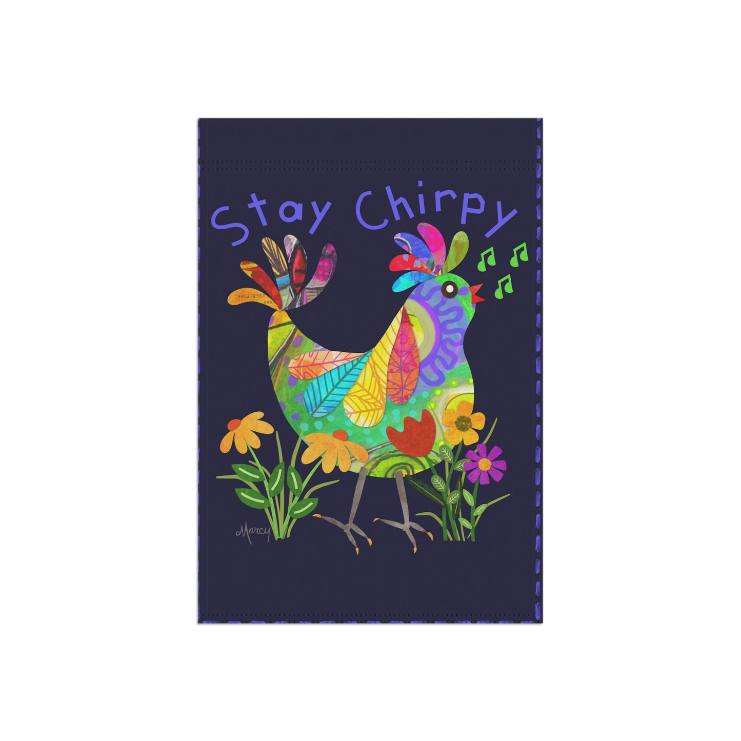 Kooky Bird Collage Garden Banner