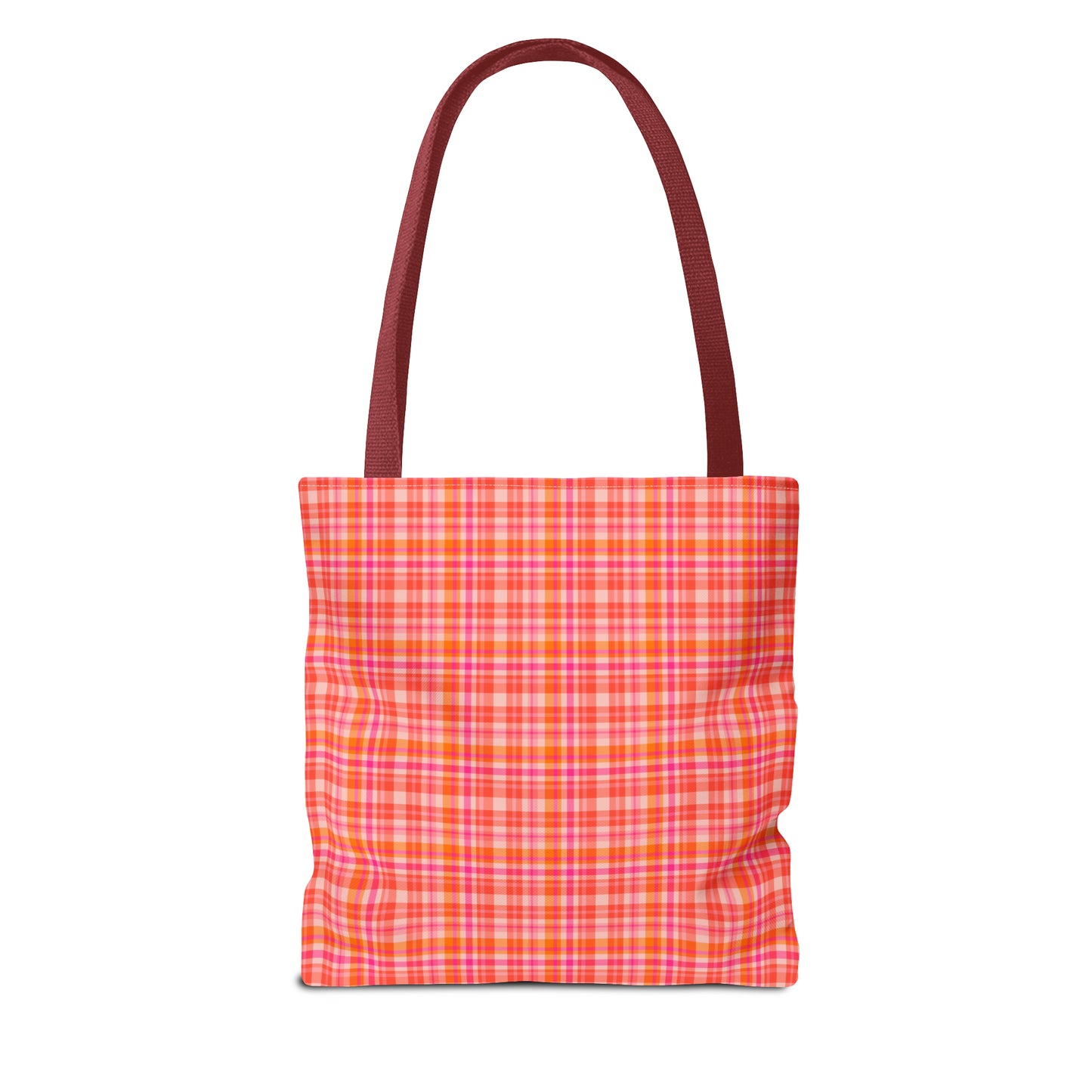 Pink Sunset Plaid Tote Bag