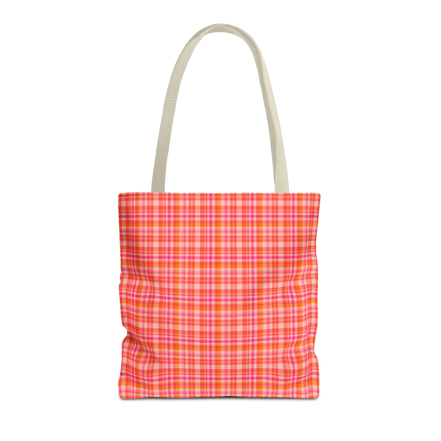 Pink Sunset Plaid Tote Bag