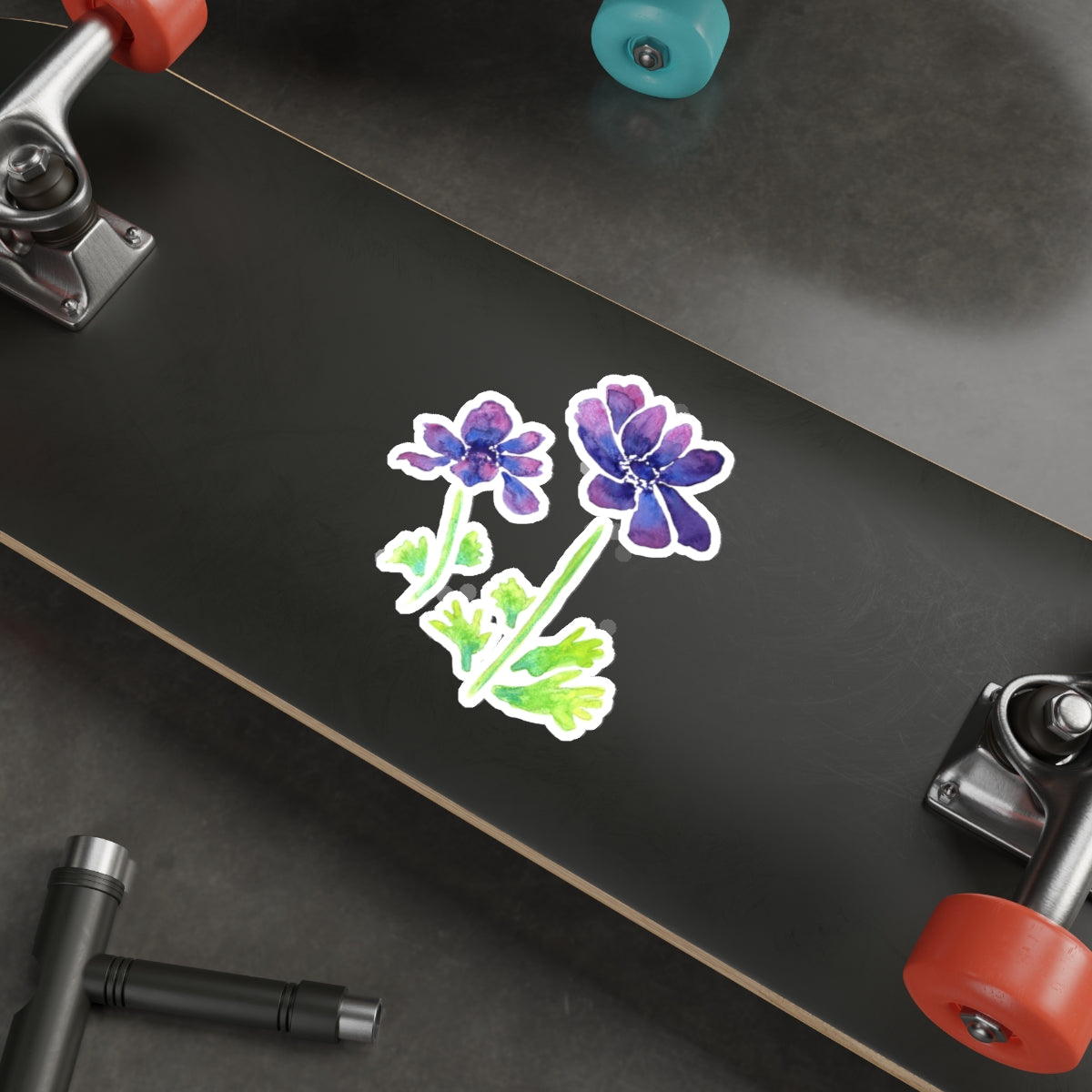Purple Anemones Die Cut Sticker