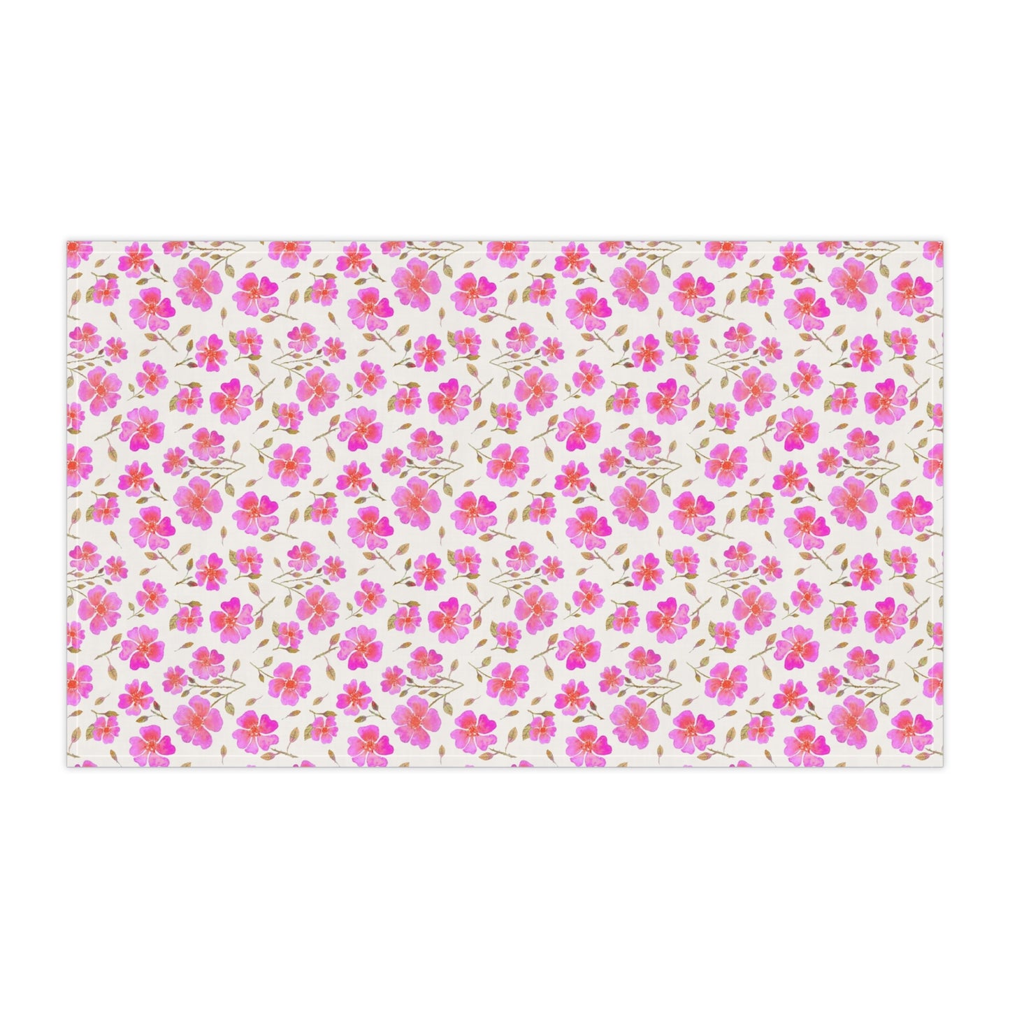 Hot Pink Wild Roses Kitchen Towel