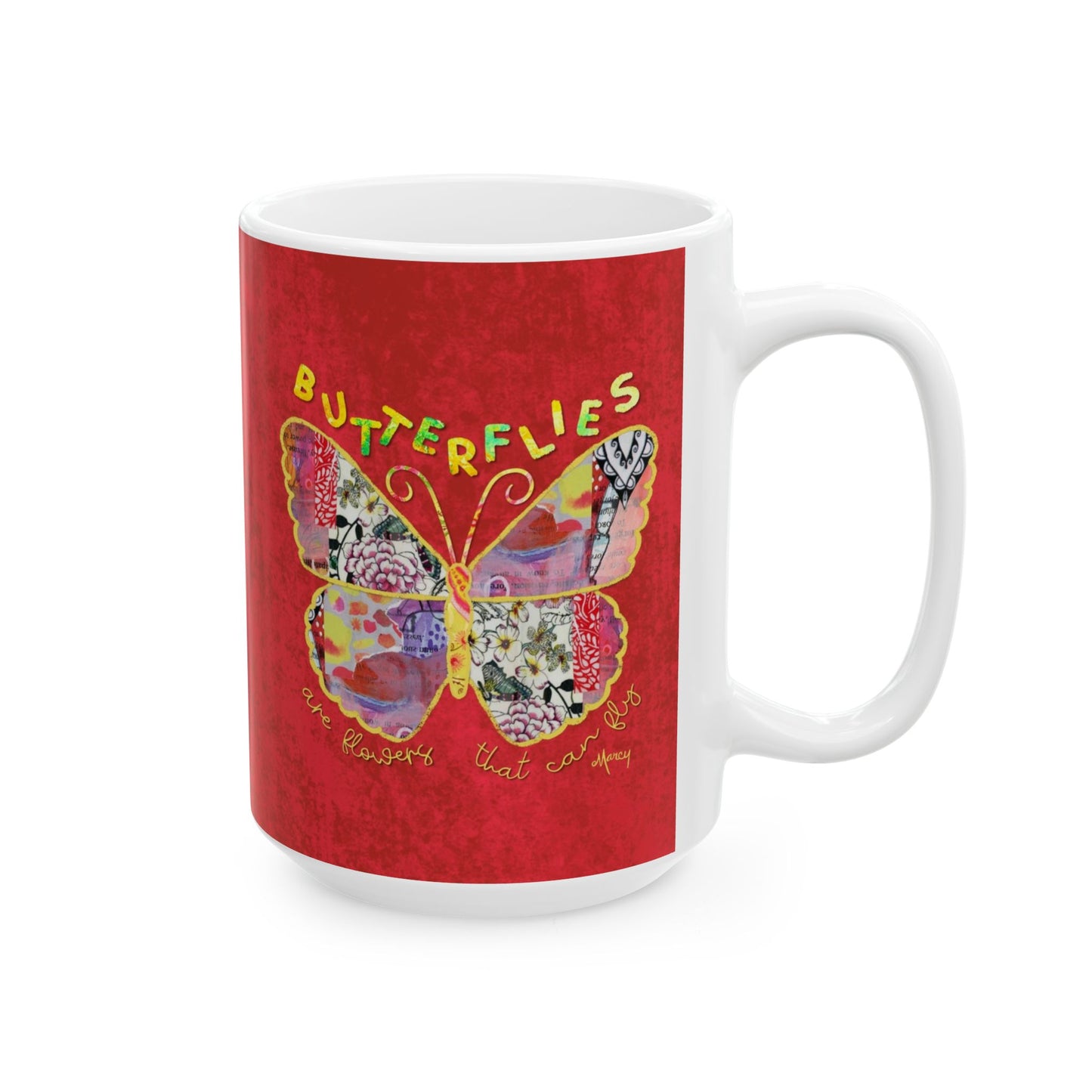 Boho Butterfly Collage Ceramic Mug 11oz & 15oz