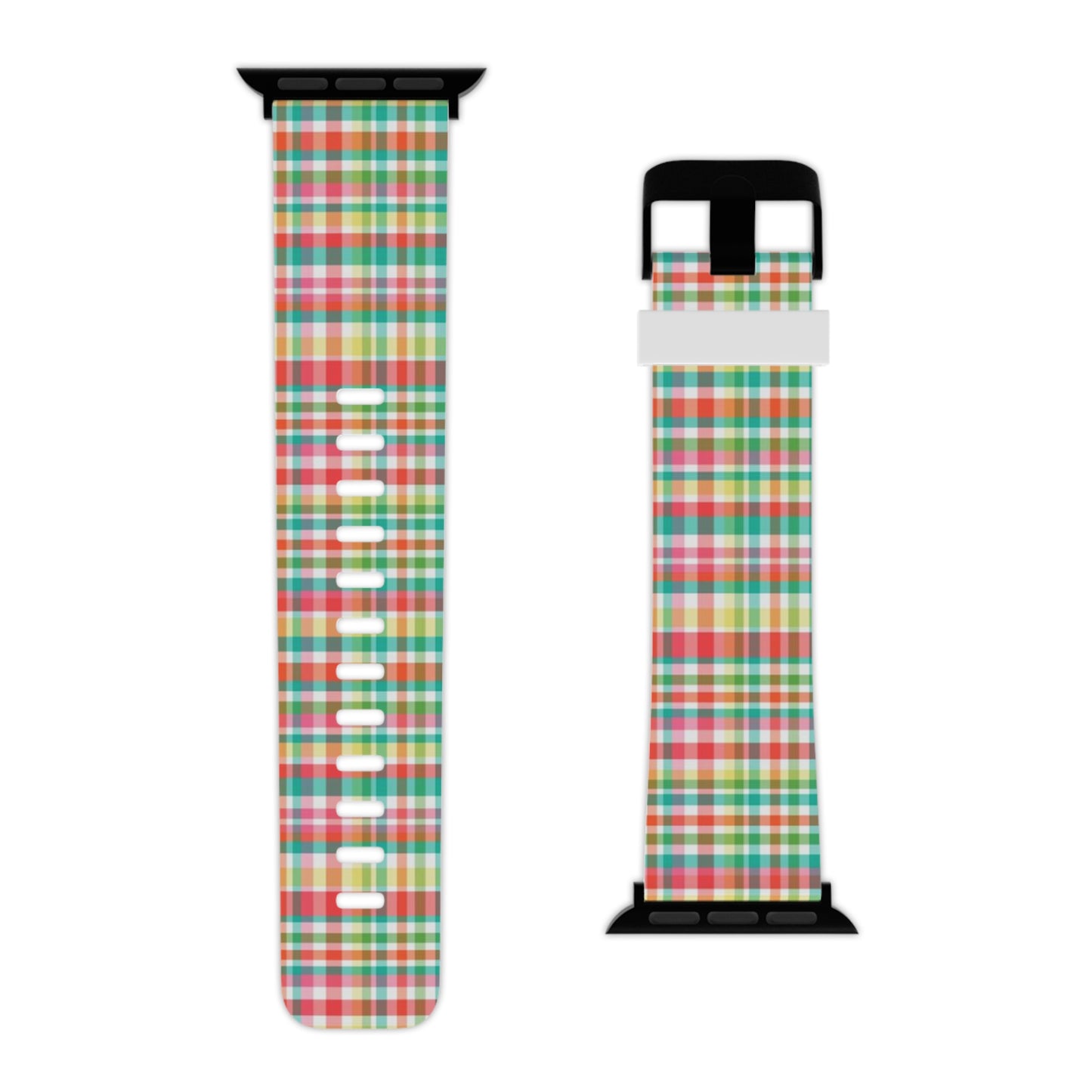 Hibiscus Garden Plaid Watch Band for Apple Watch