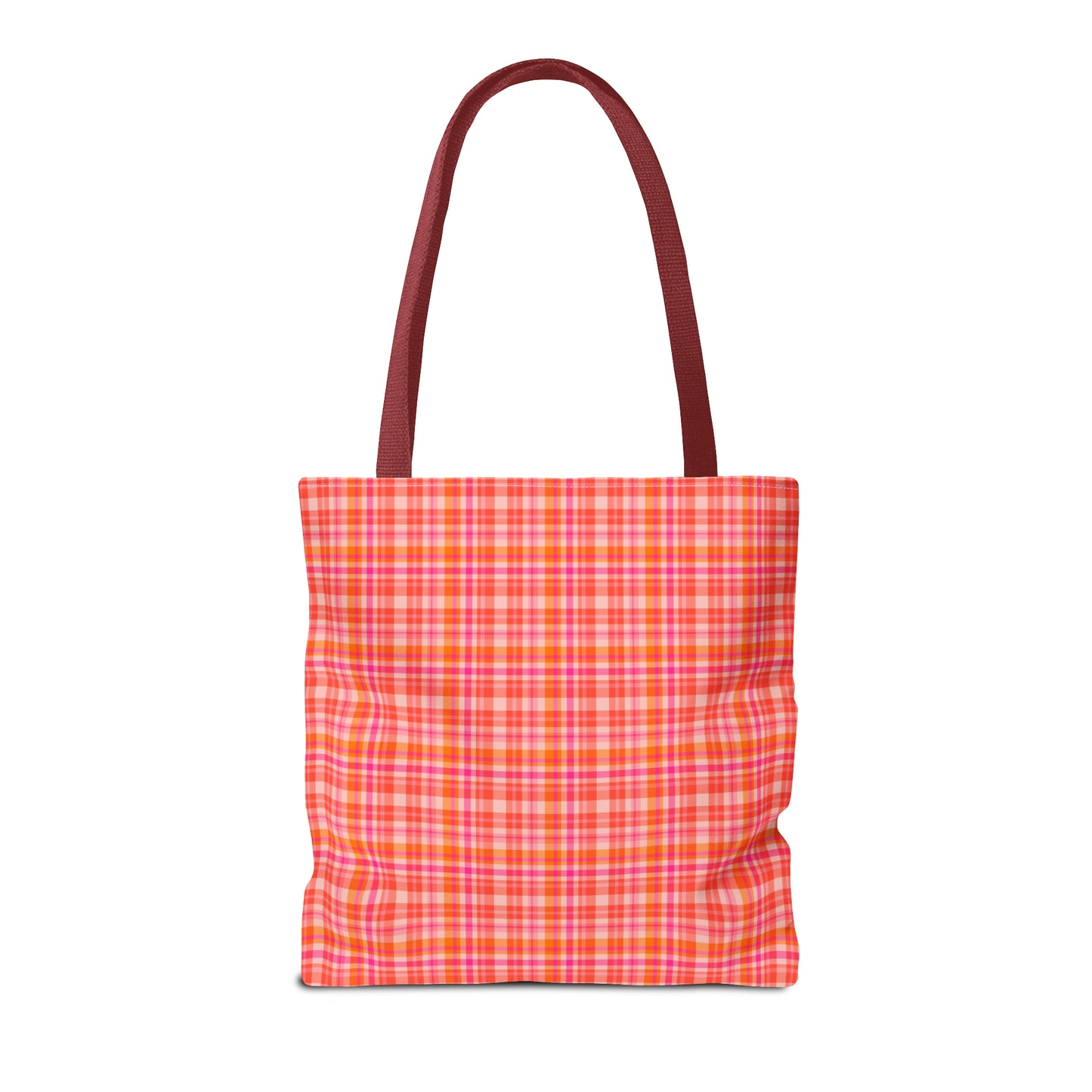 Pink Sunset Plaid Tote Bag