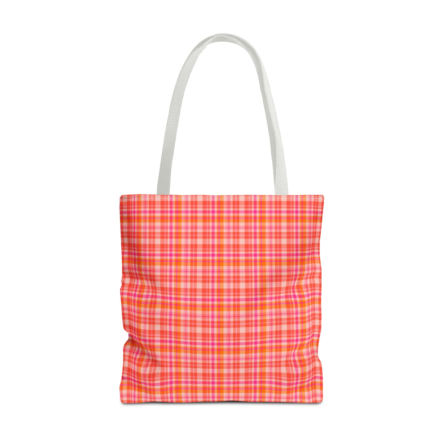 Pink Sunset Plaid Tote Bag