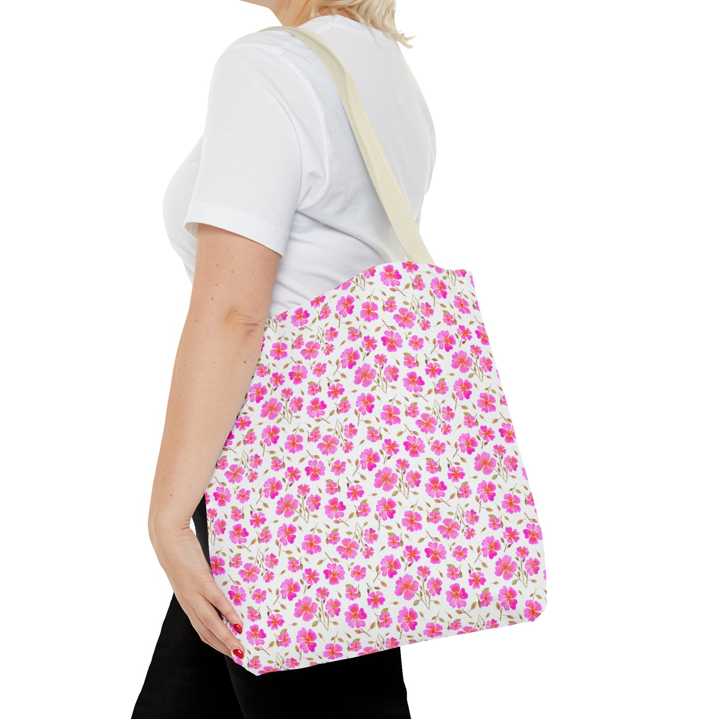 Hot Pink Wild Roses Tote Bag