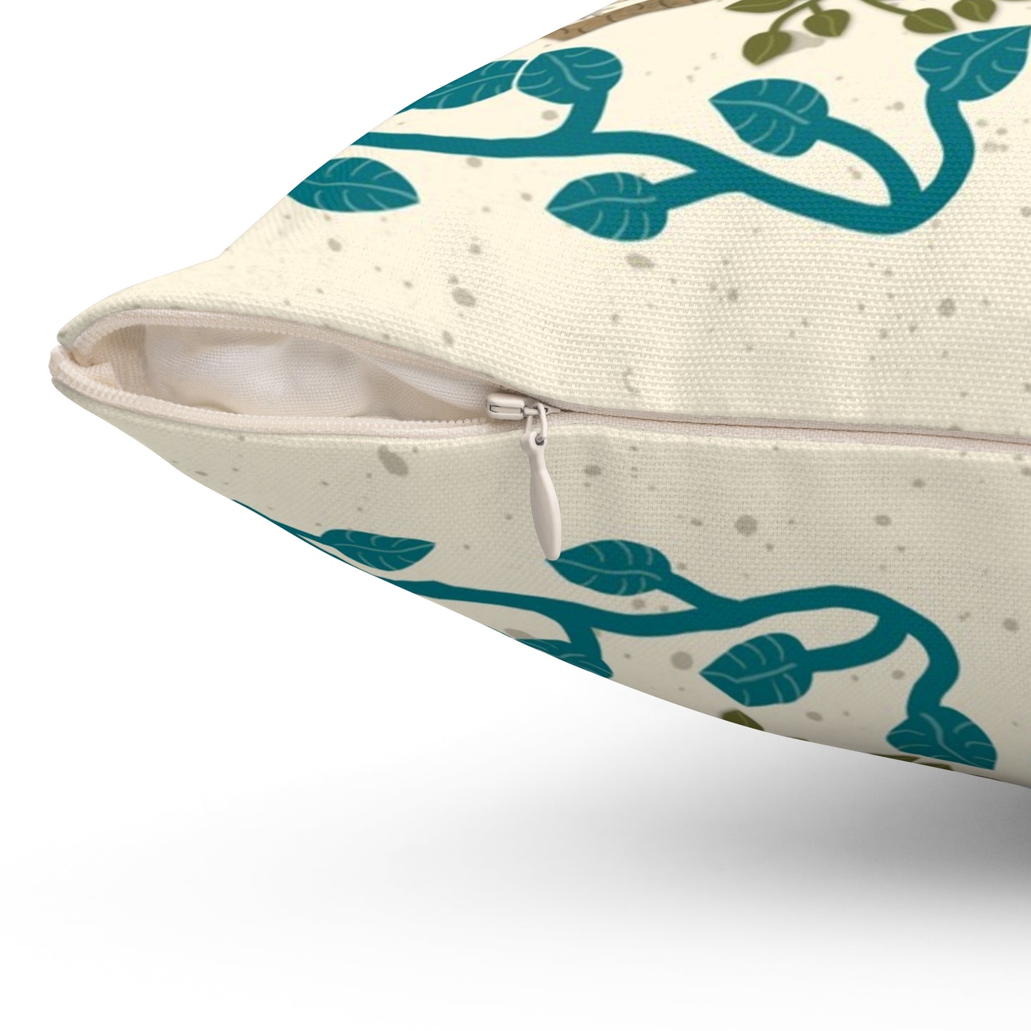 Scandi Birds and Flowers Spun Polyester Square Pillow