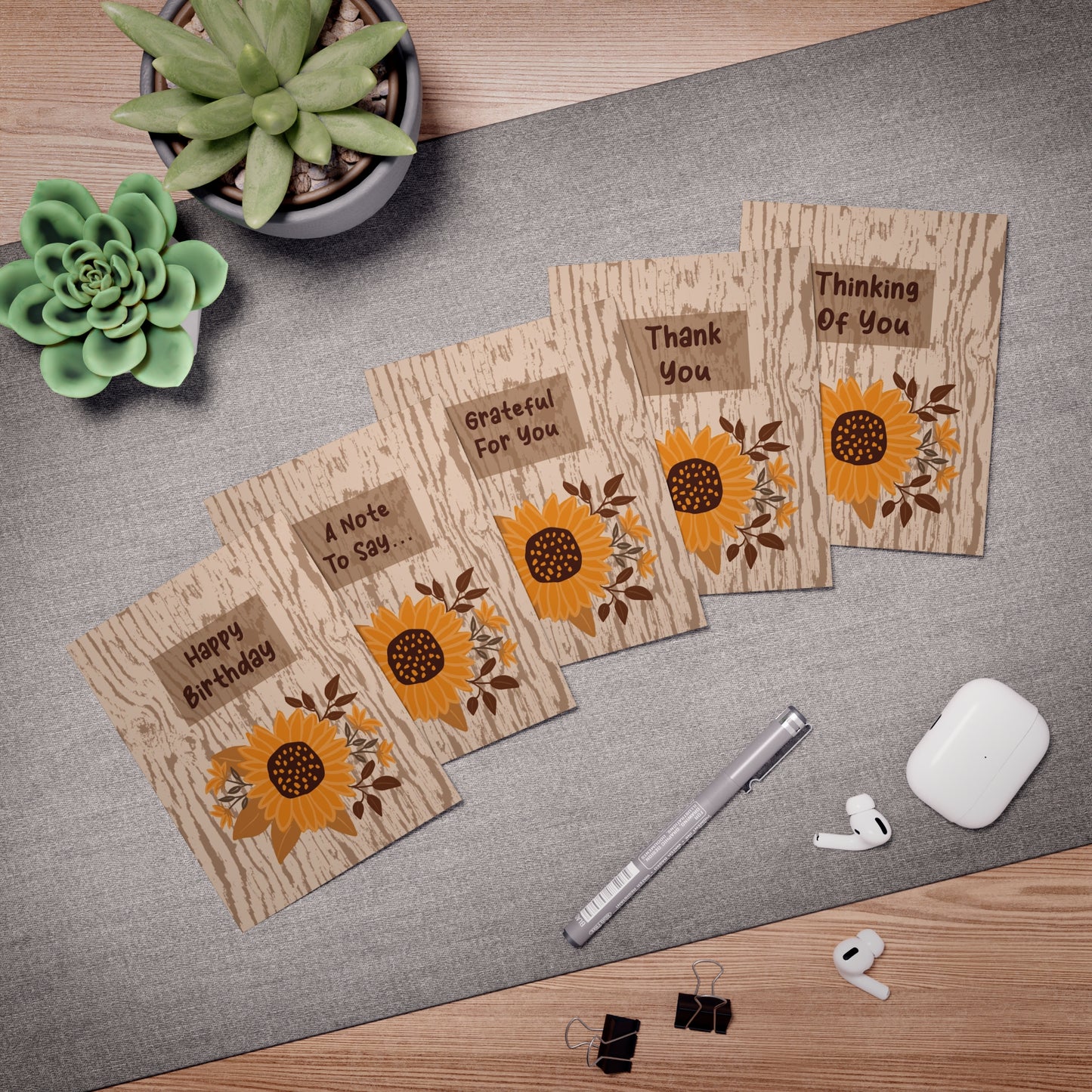 Sunflower Multi-Occasion Multi-Design Greeting Cards (5-Pack)