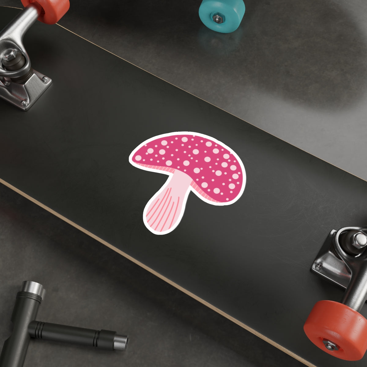 70s Groove Pink Dotted Mushroom Die Cut Sticker