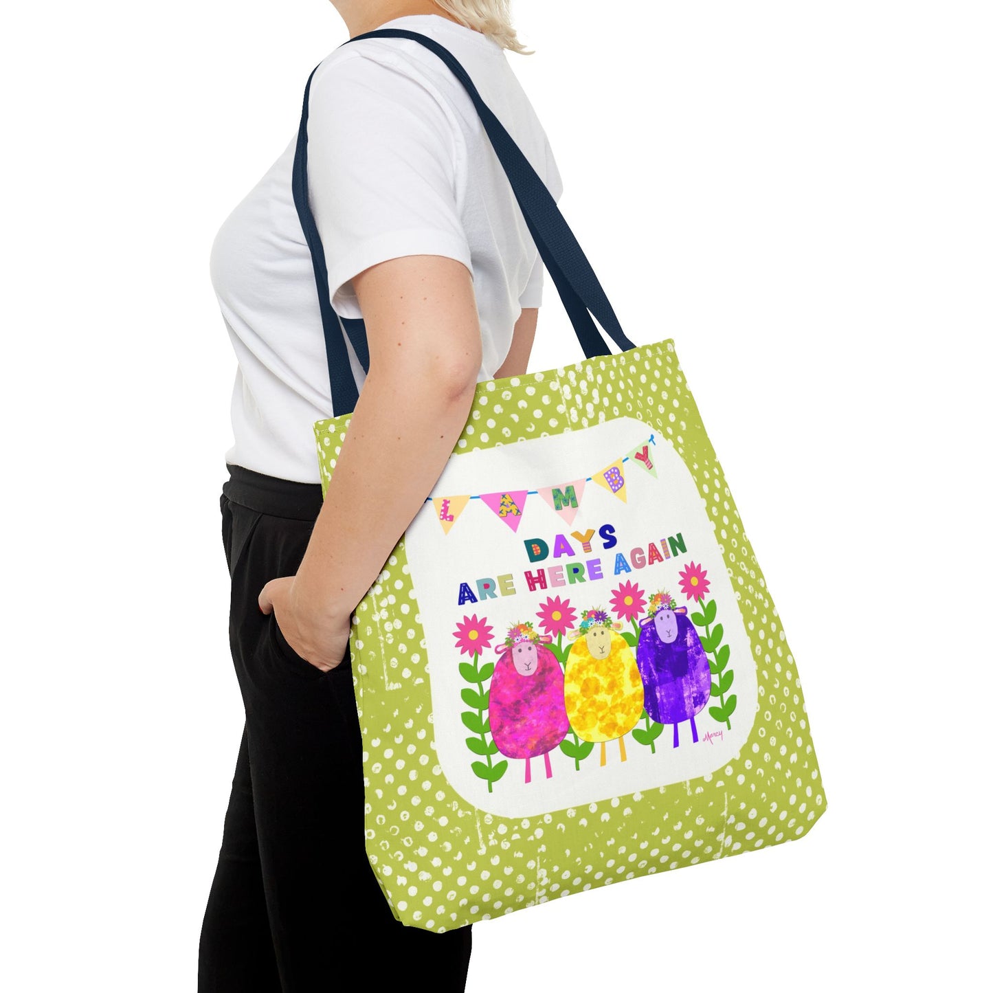 Lamby Days Are Here Again Collage Tote Bag