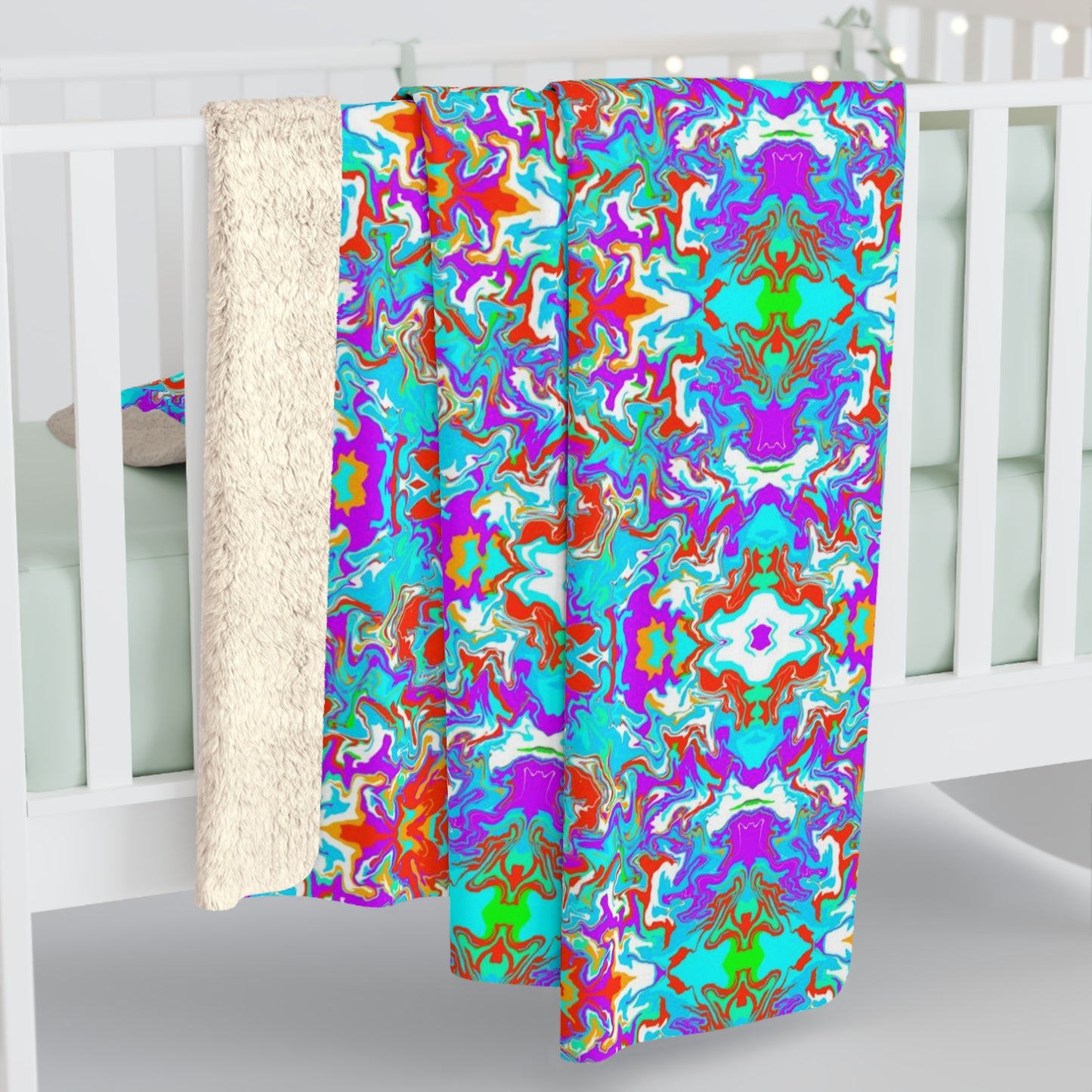 Boho Summer Garden Sherpa Fleece Blanket