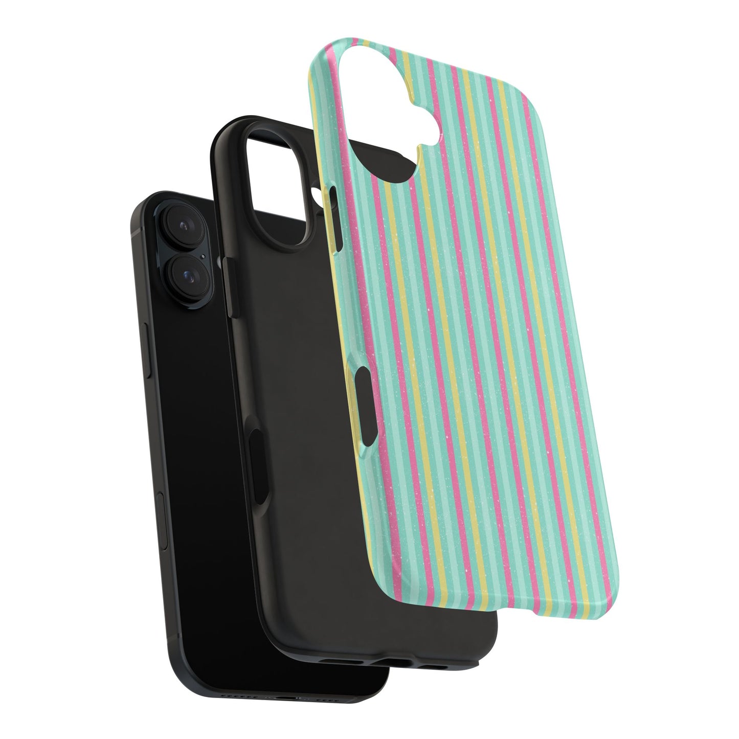Pastel Stripes on Turquoise Tough Phone Cases