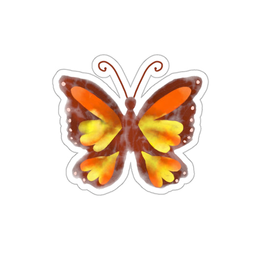 Frida Orange and Yellow Watercolor Butterfly Die Cut Sticker