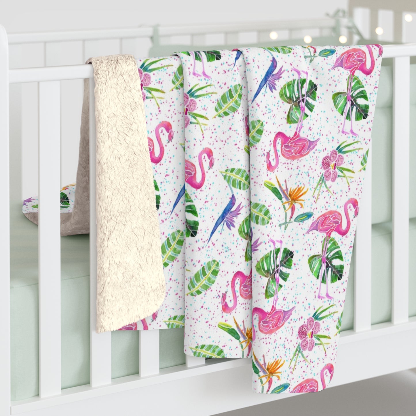 Flamingo Party Sherpa Fleece Blanket