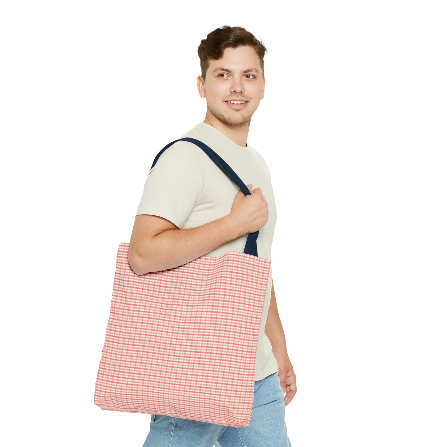 Beach Checks in Coral Tote Bag