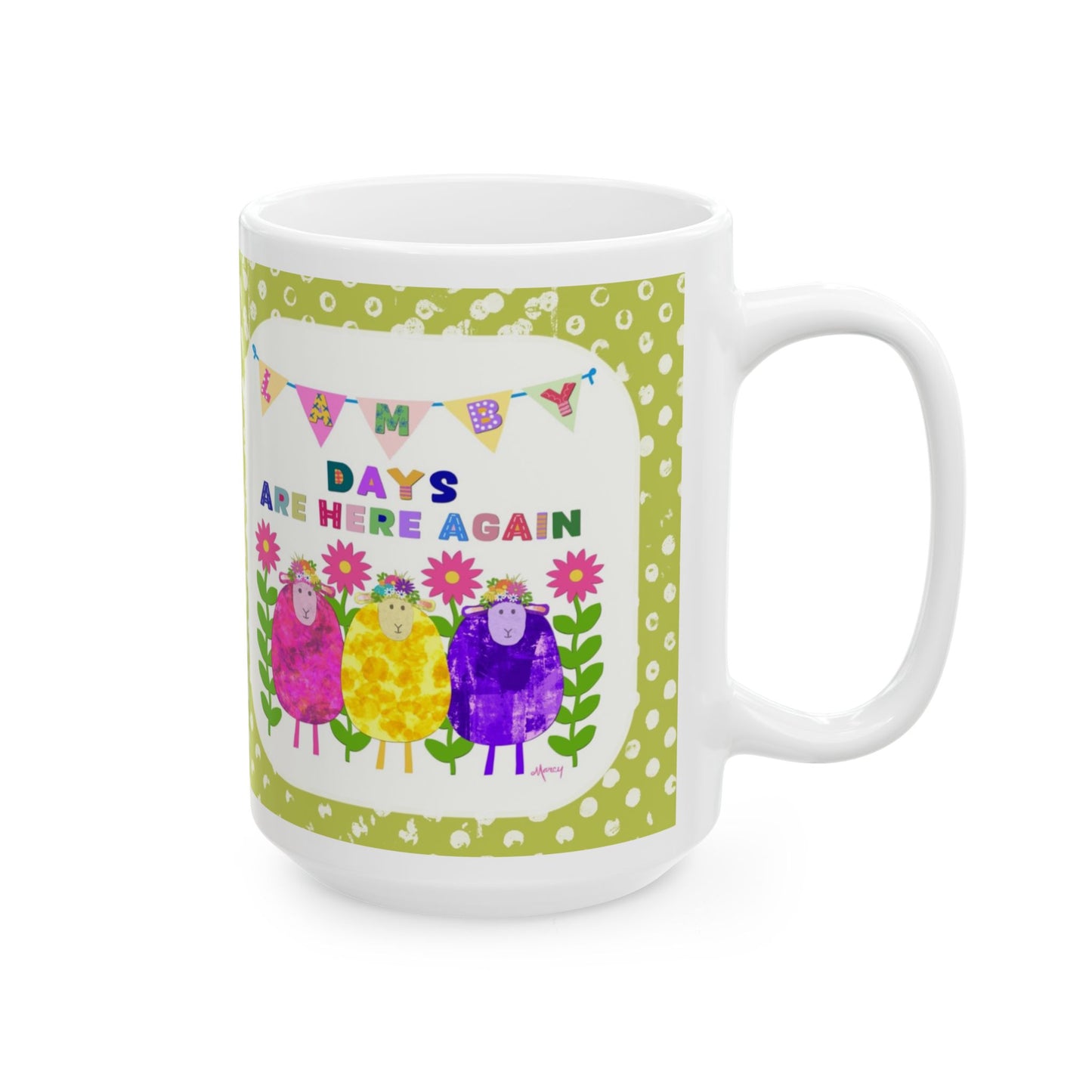 Lamby Days Are Here Again Collage Ceramic Mug 11oz & 15oz