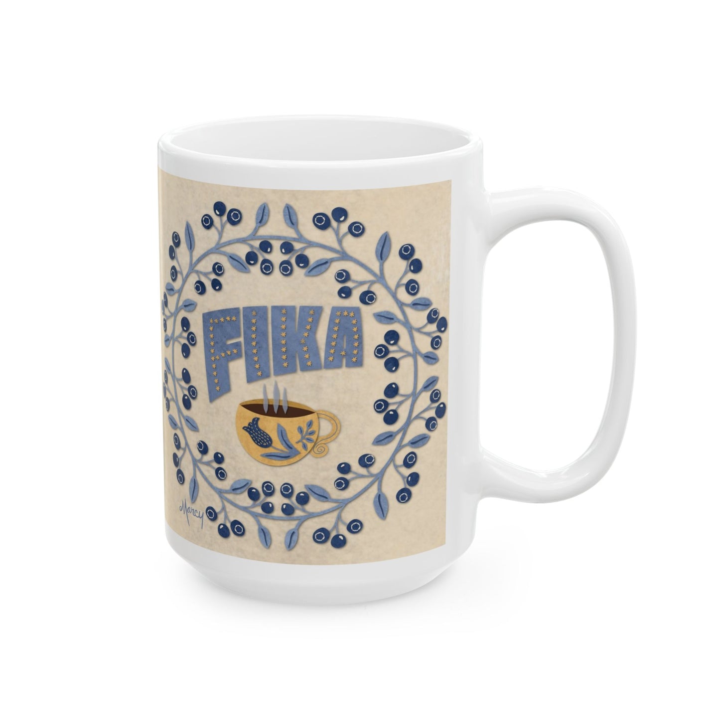 FIKA Coffee Art Ceramic Mug 11oz & 15oz