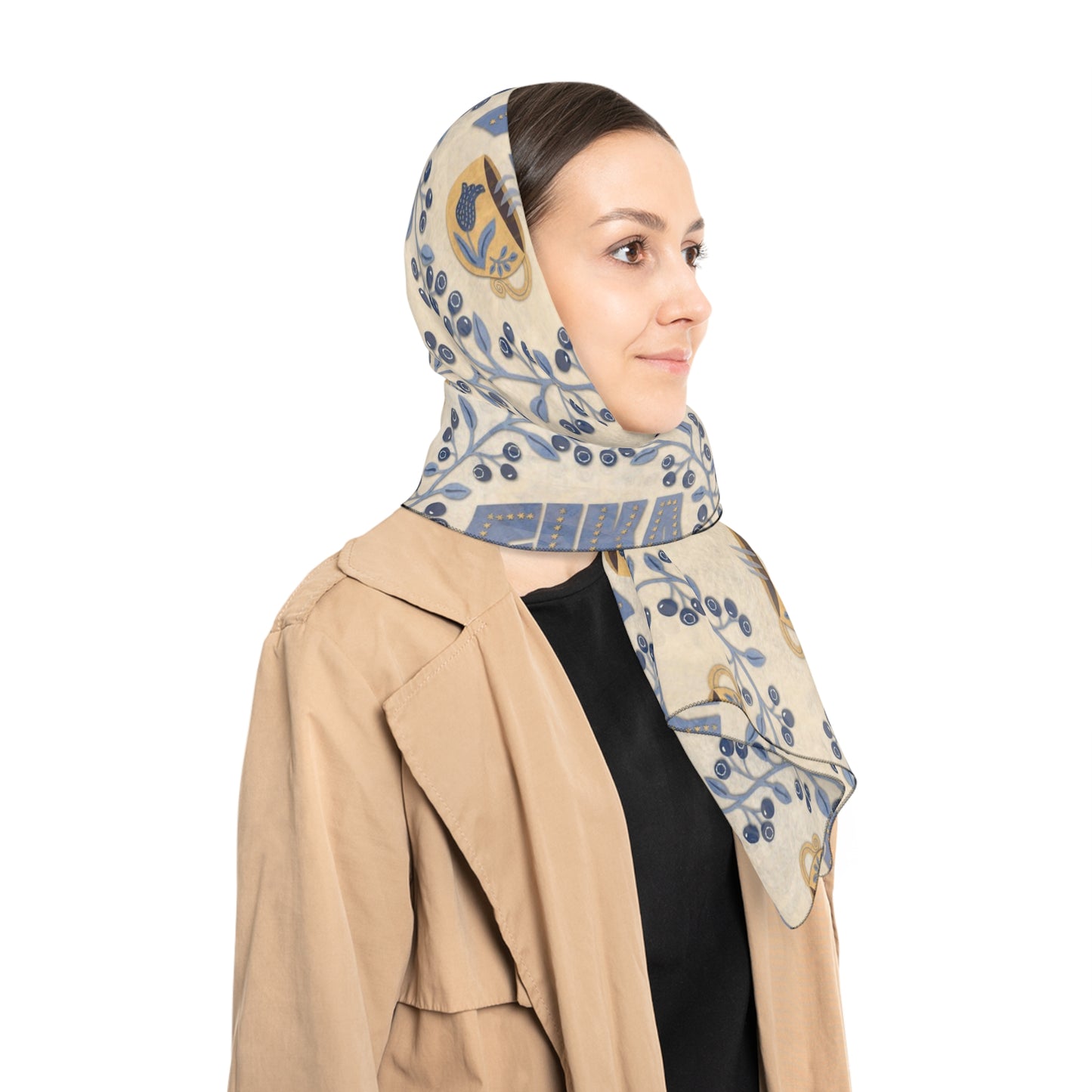 FIKA Coffee Art Square Poly Scarf