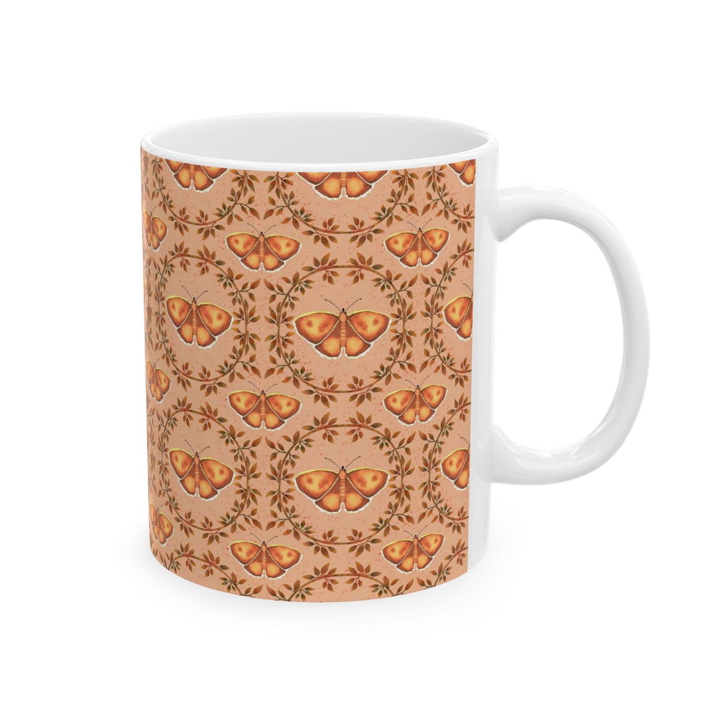Moths and Vines Ceramic Mug 11oz
