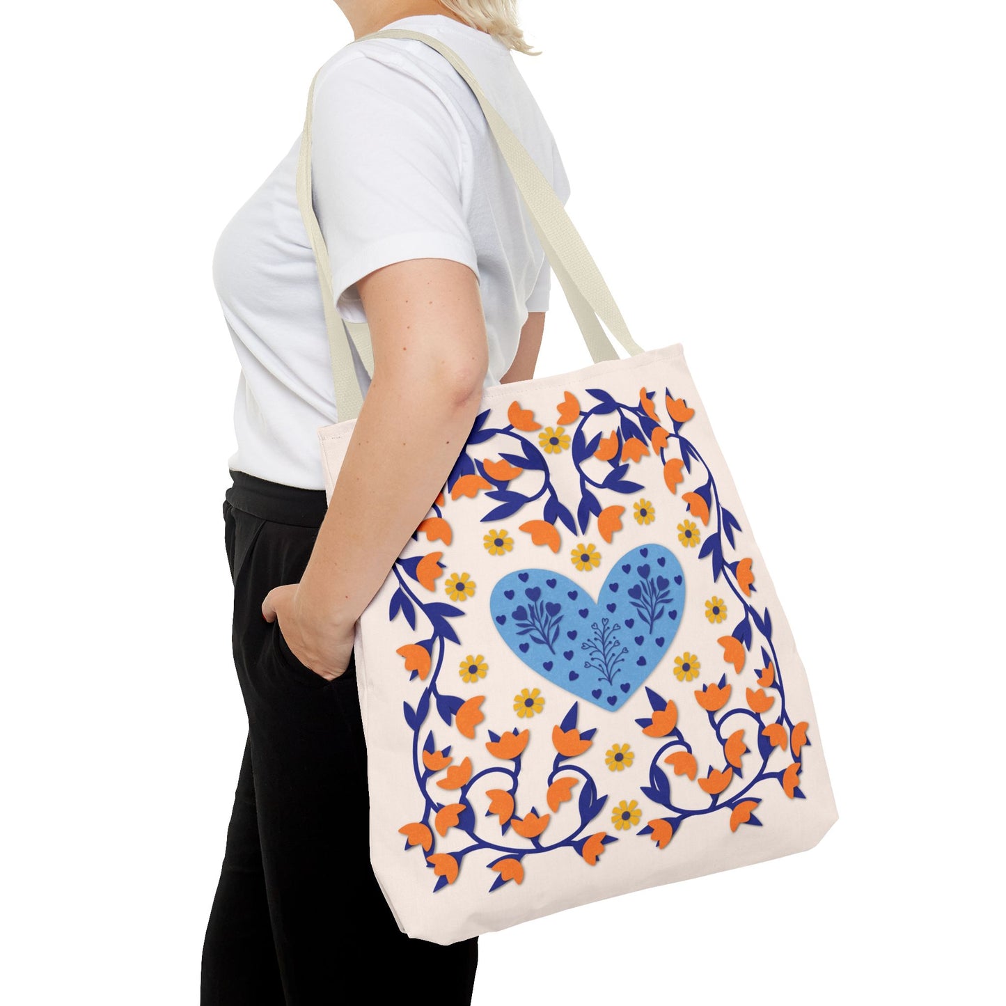 Hygge Hearts and Flowers Tote Bag