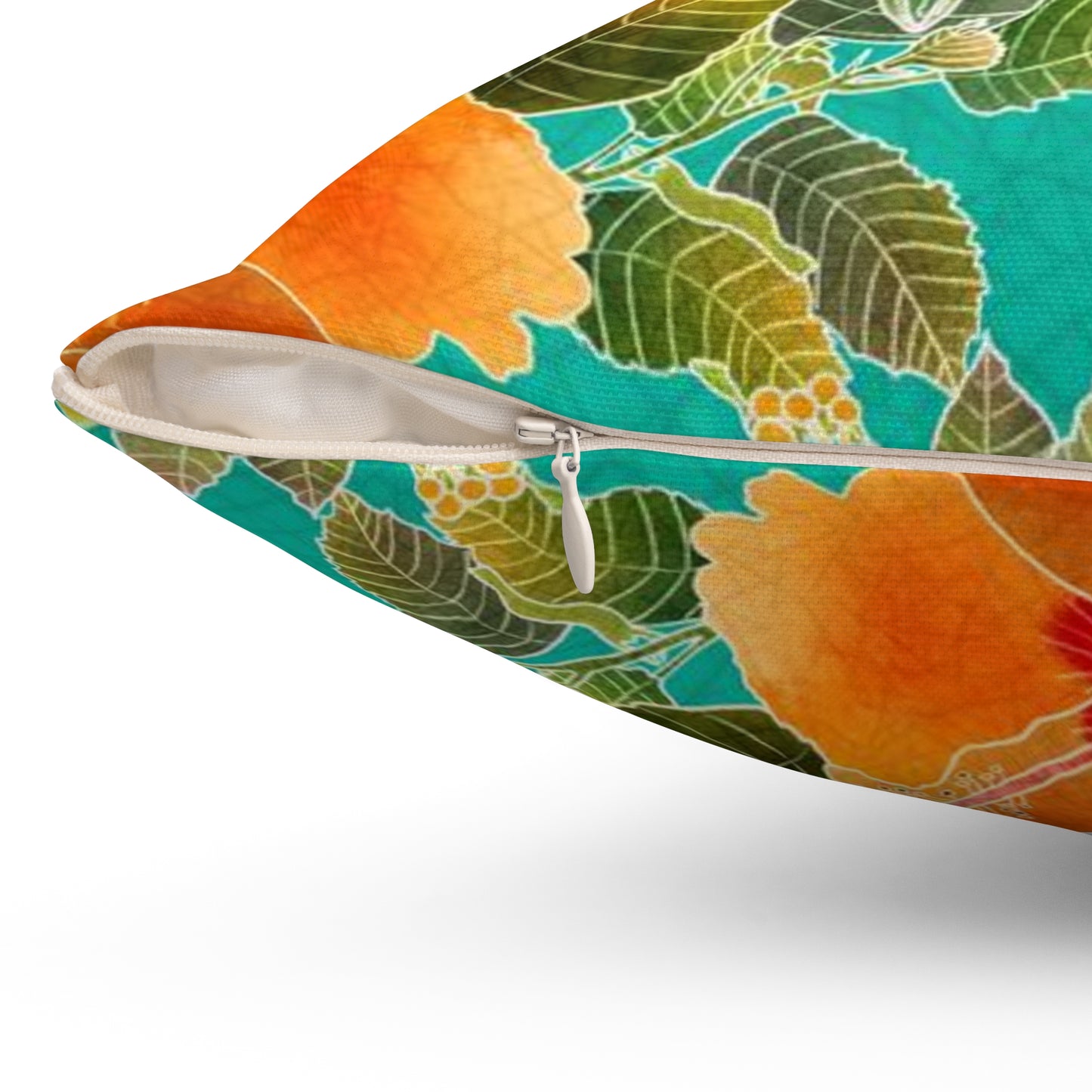 Hibiscus Garden Spun Polyester Square Pillow