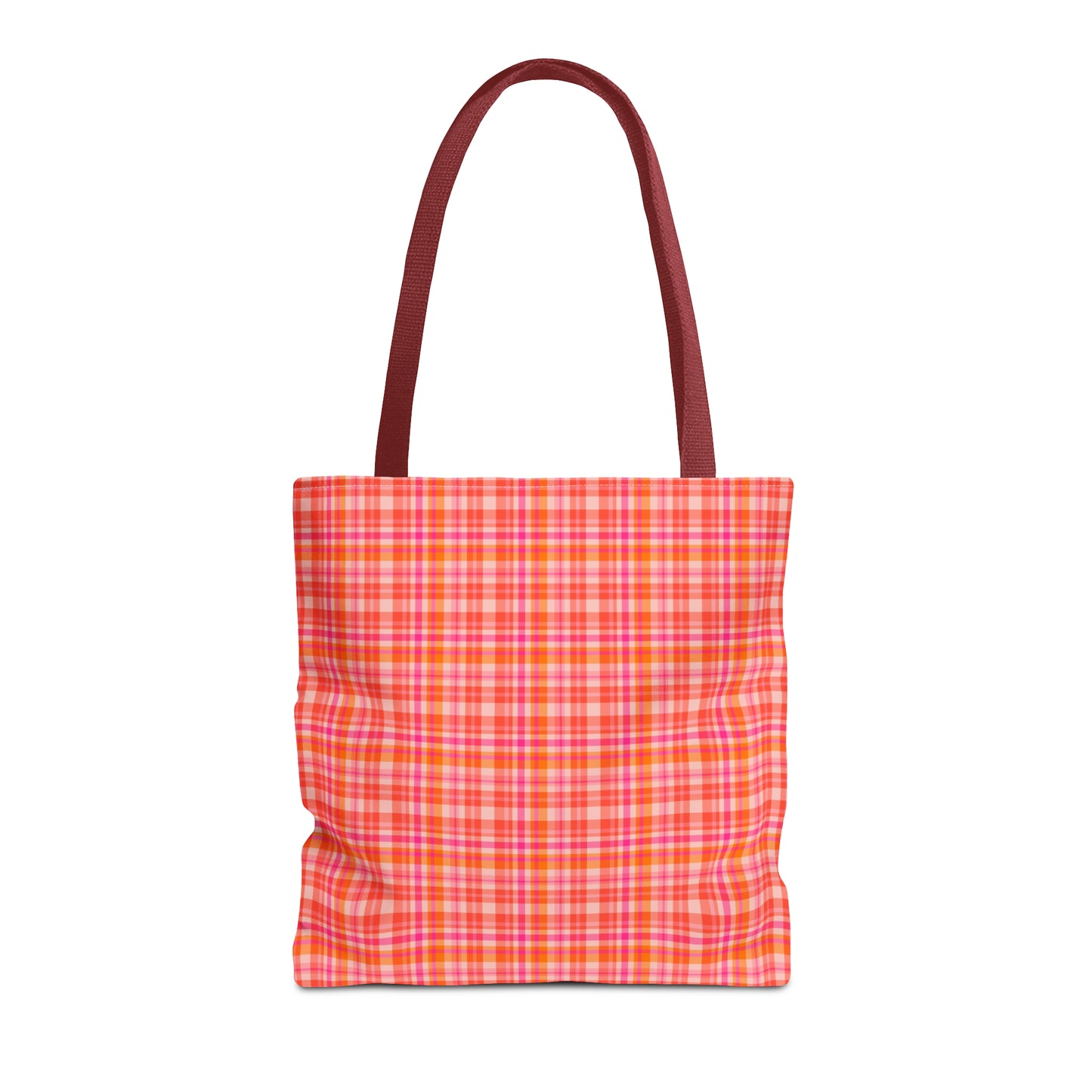 Pink Sunset Plaid Tote Bag