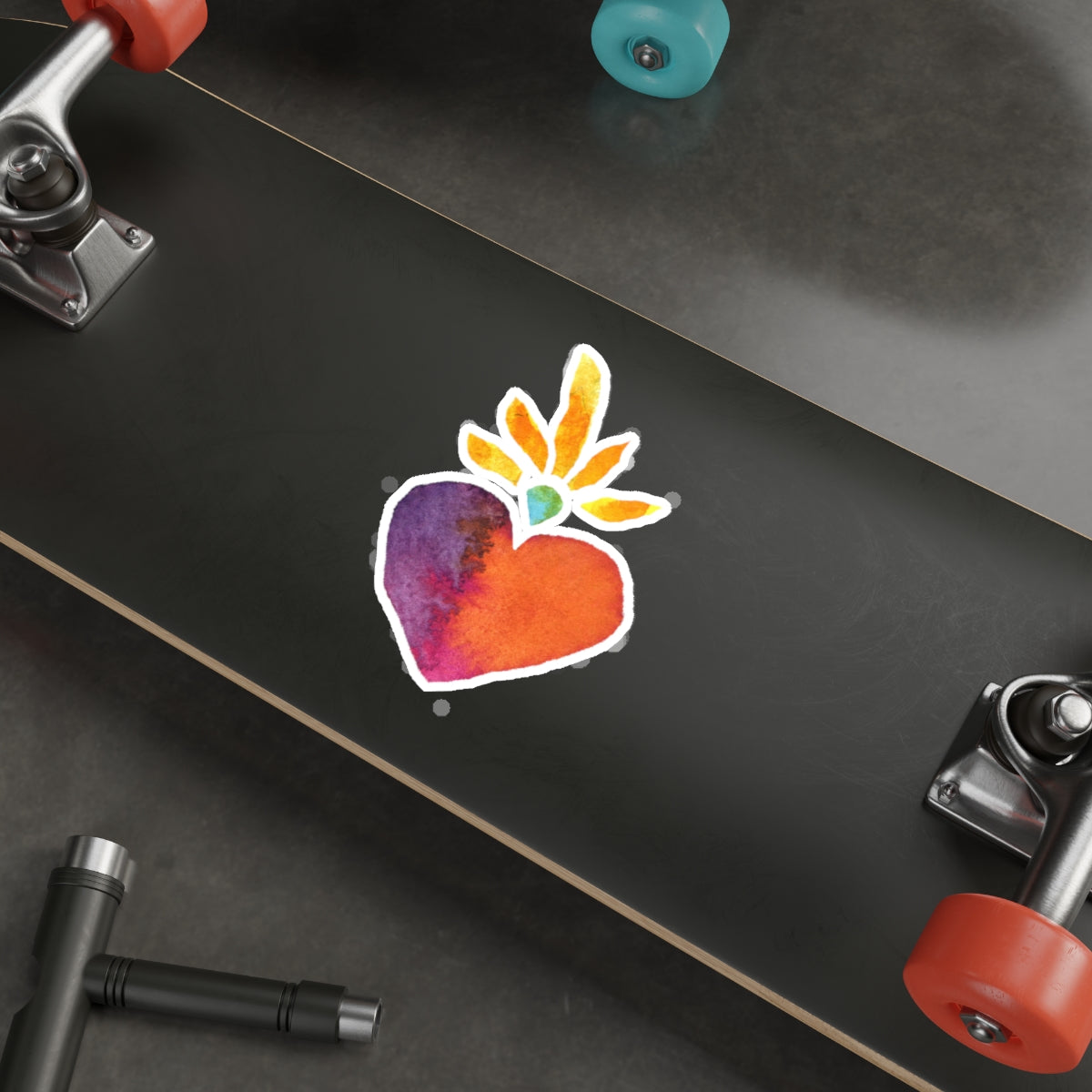 Frida Flaming Heart Die-Cut Stickers