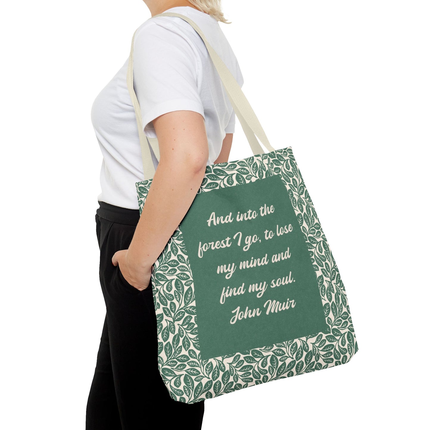 Sassafras Leaves with Quote Tote Bag