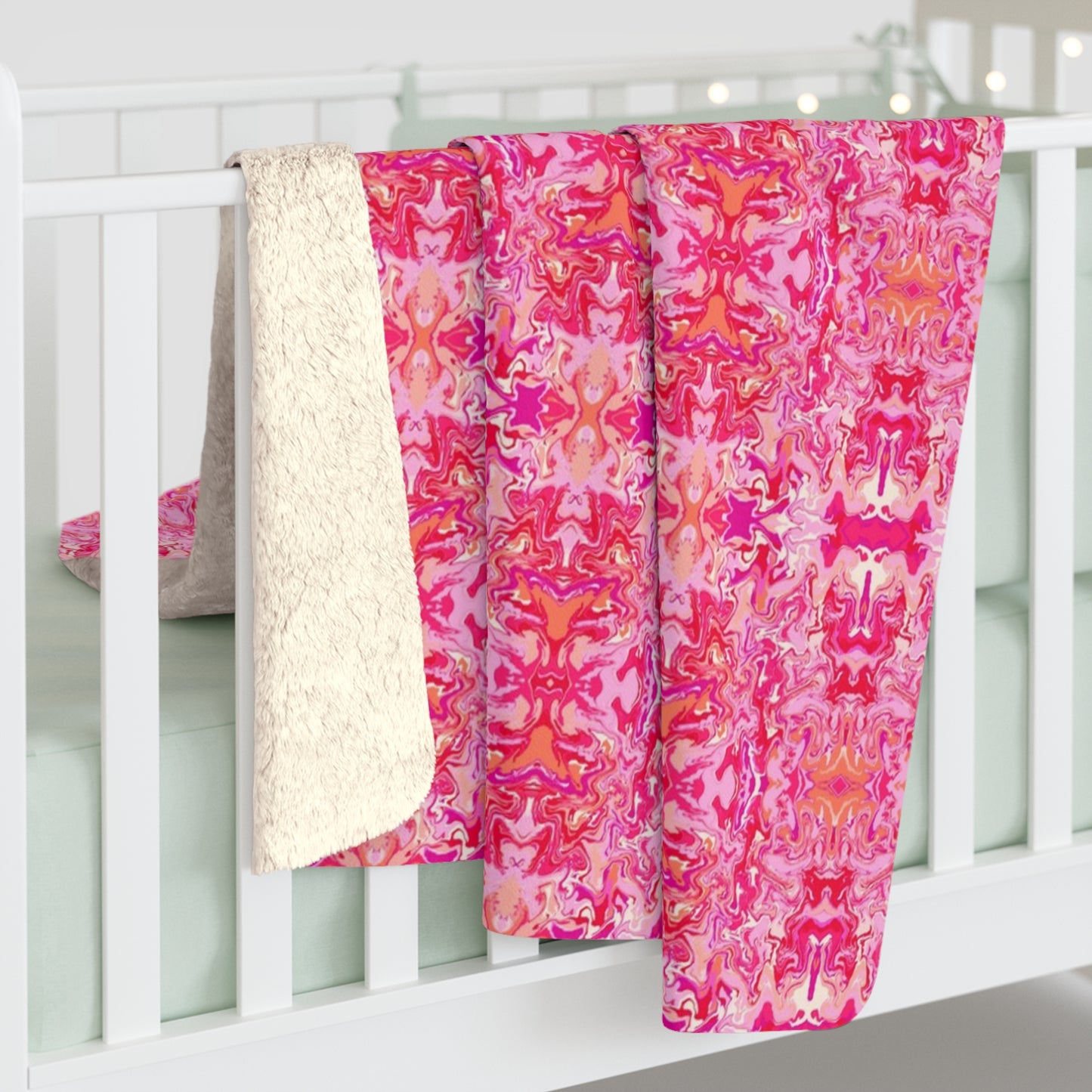 Boho Bougainvillea Garden Sherpa Fleece Blanket