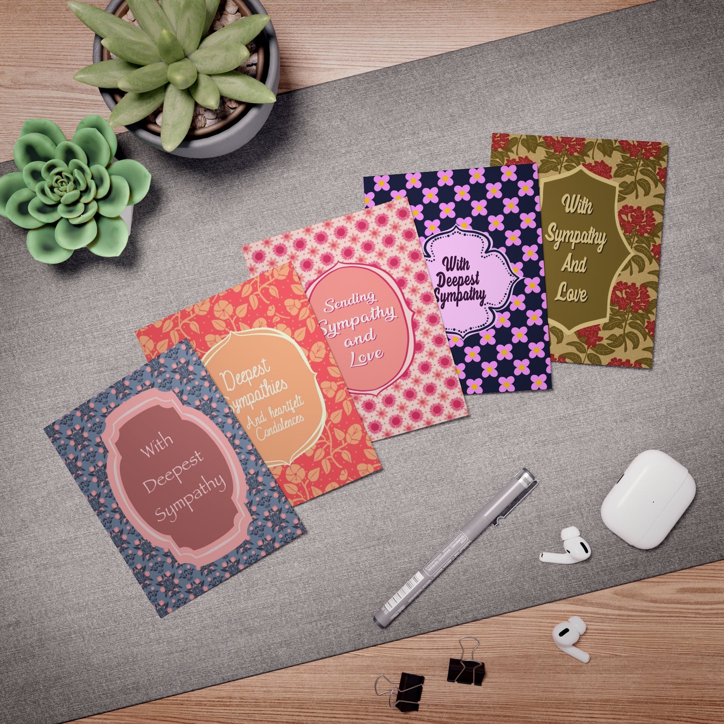 Sympathy Multi-Design Greeting Cards (5-Pack)