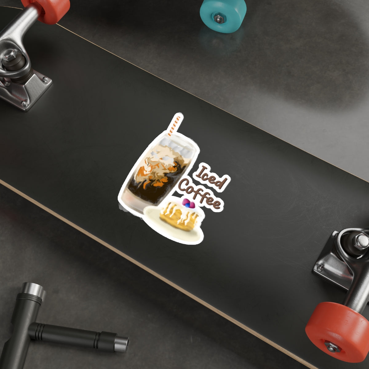 Iced Coffee and a Scone Die Cut Sticker