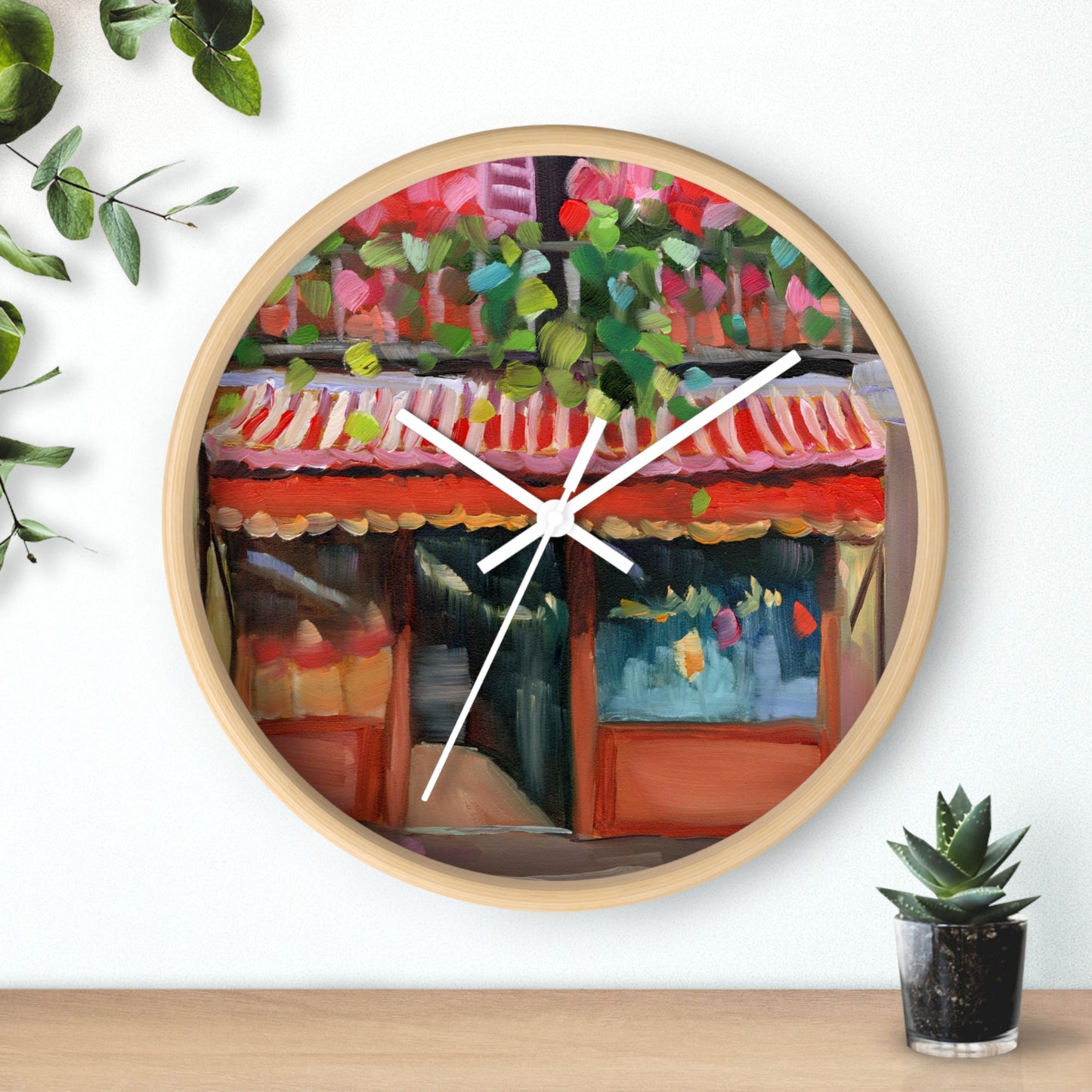 Parisian Café Wall Clock — Vintage Bistro Street Art Timepiece