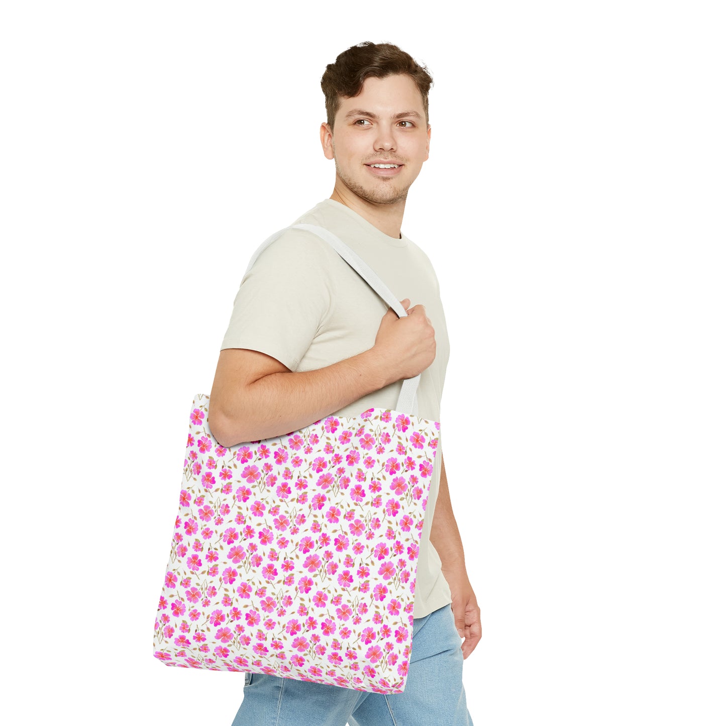 Hot Pink Wild Roses Tote Bag