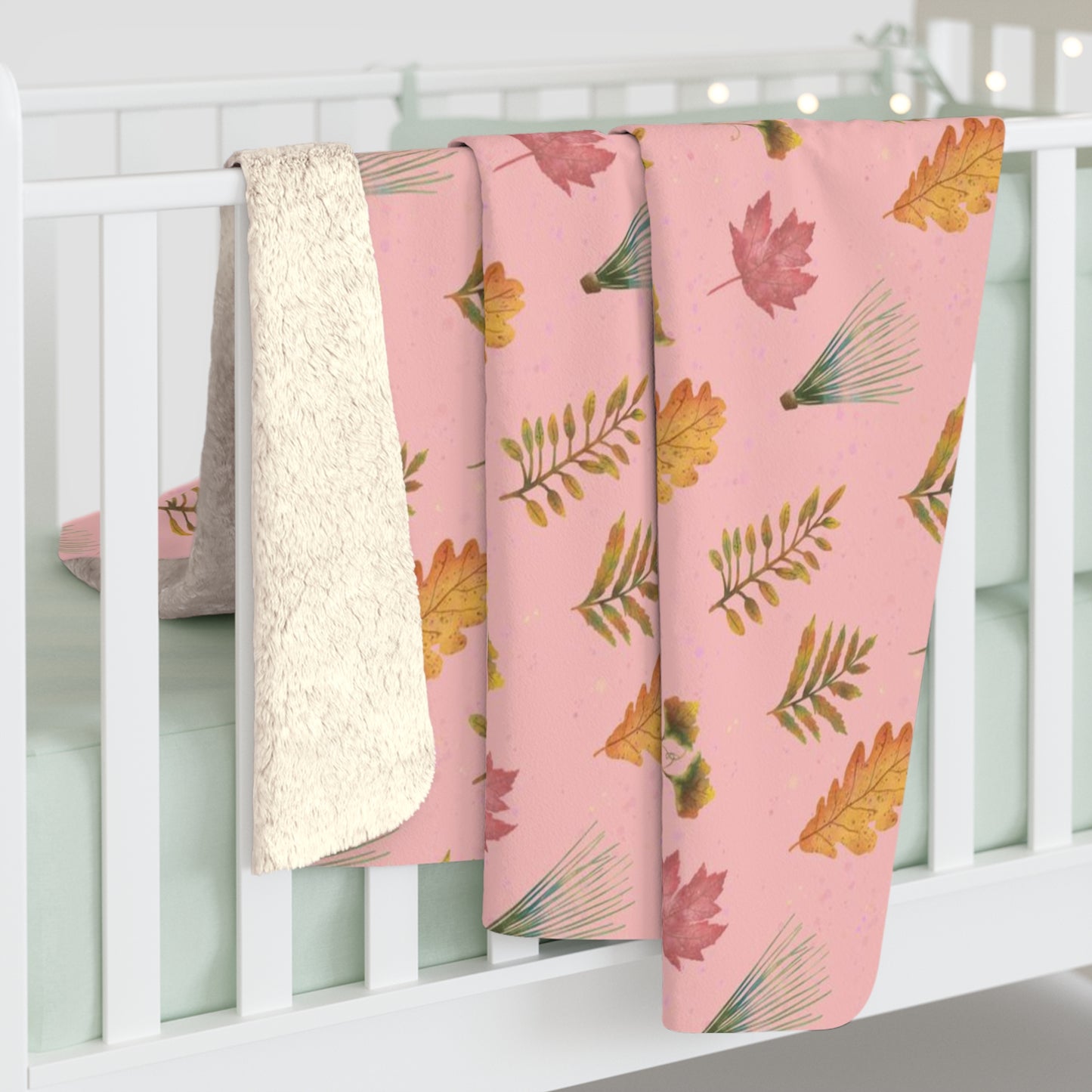 Autumn Leaves Sherpa Fleece Blanket