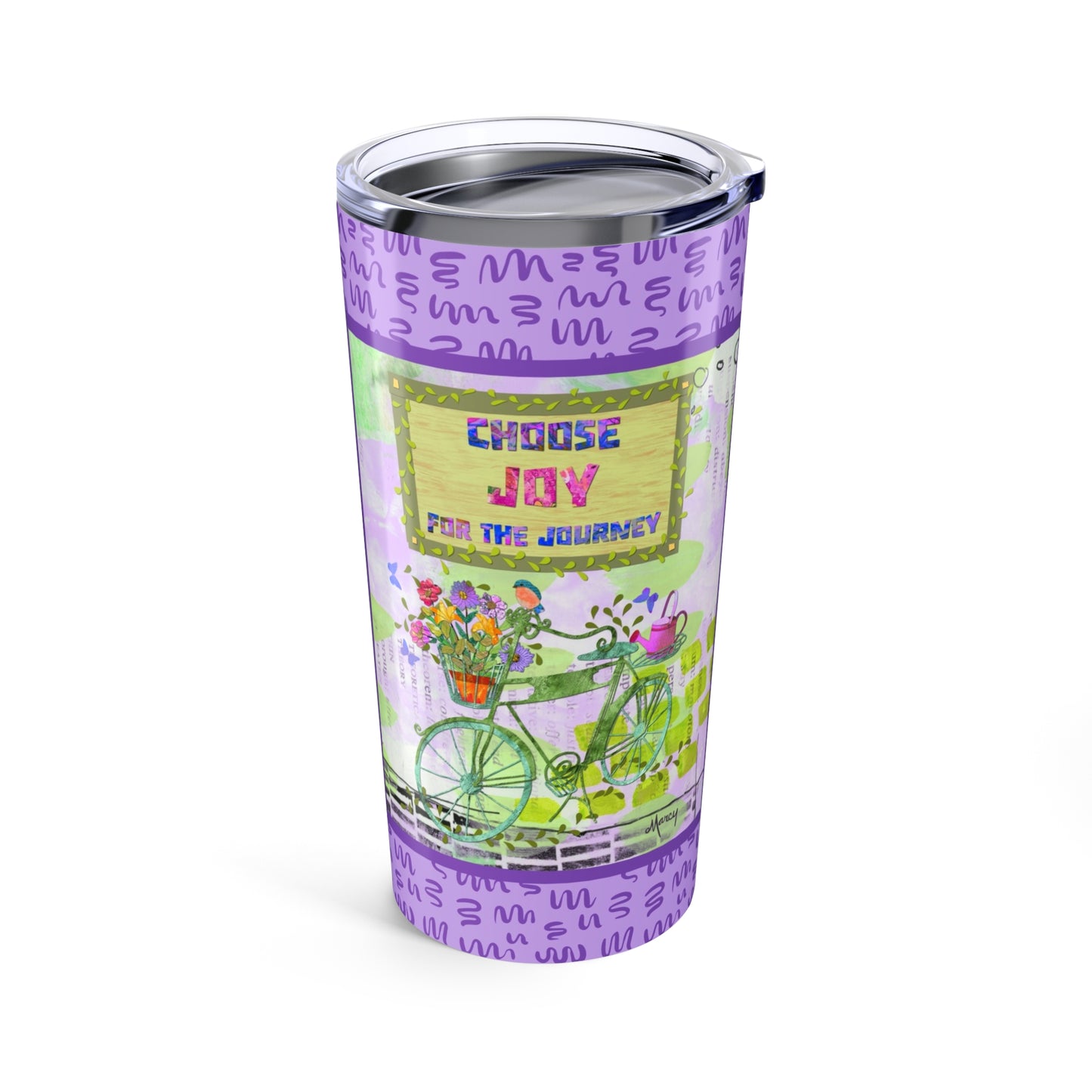 Choose Joy Bicycle Collage Stainless Steel Travel Mug