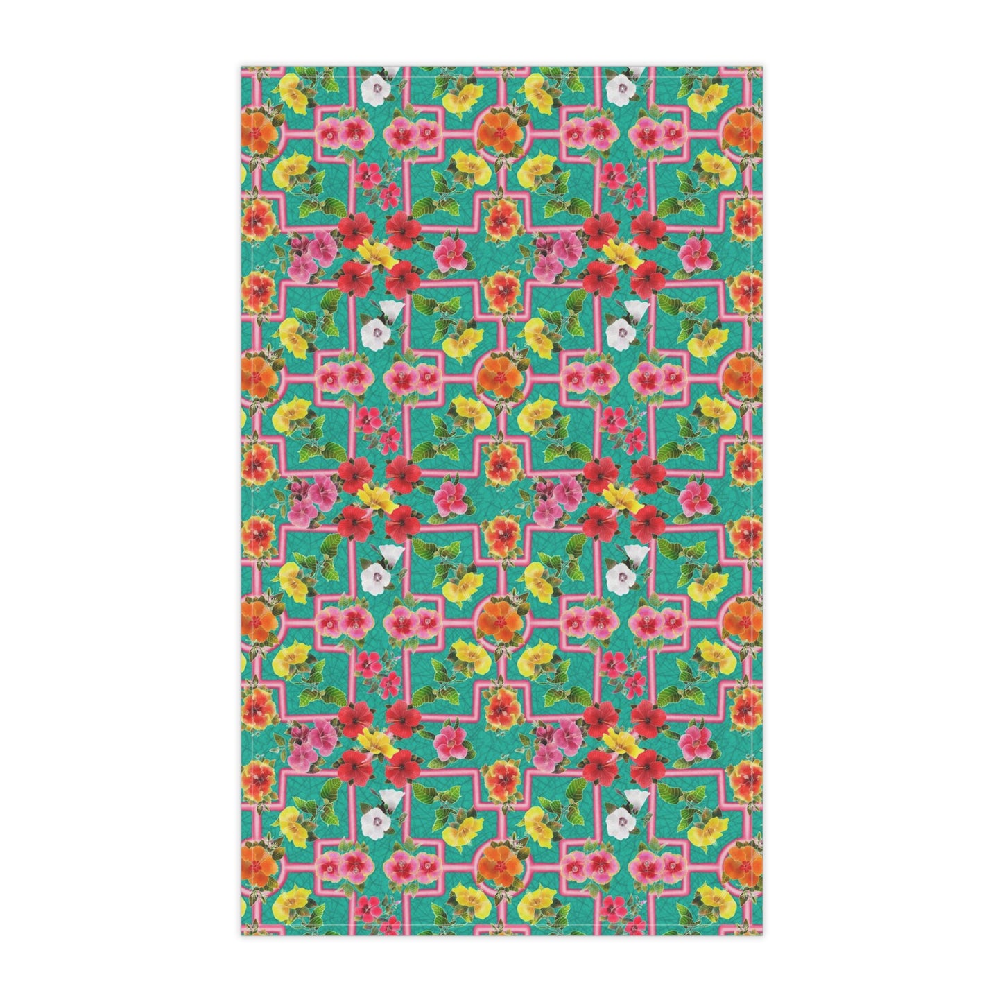 Formal Hibiscus Garden Kitchen Towel