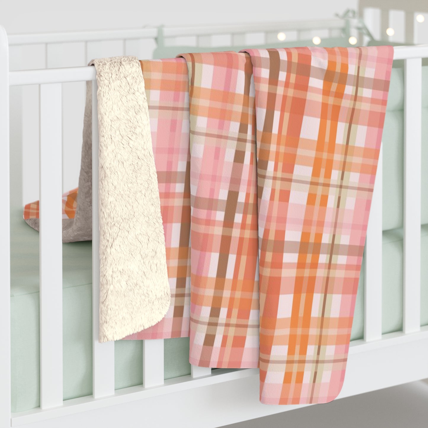 Soft Autumn Plaid Sherpa Fleece Blanket