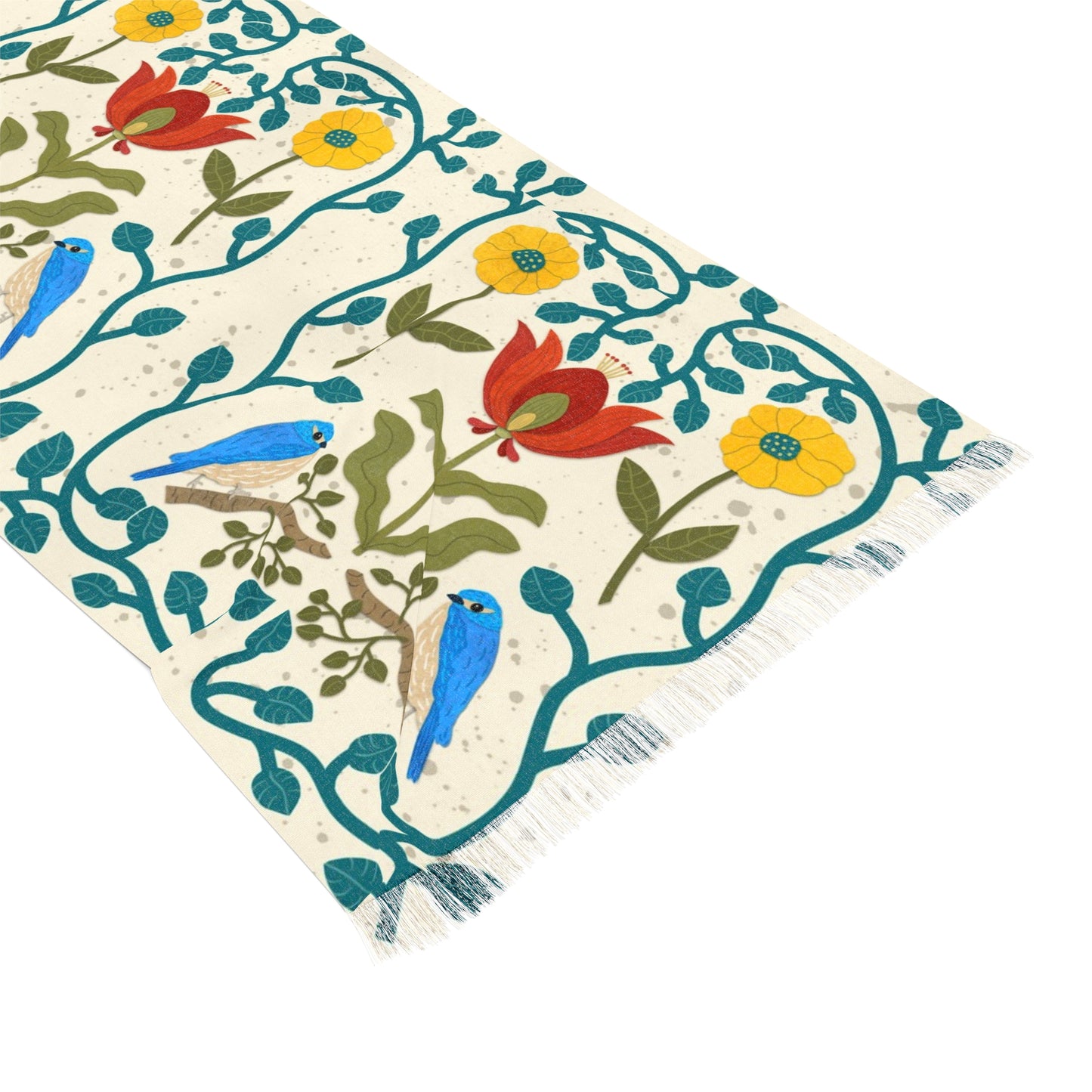 Scandi Birds and Flowers Light Scarf