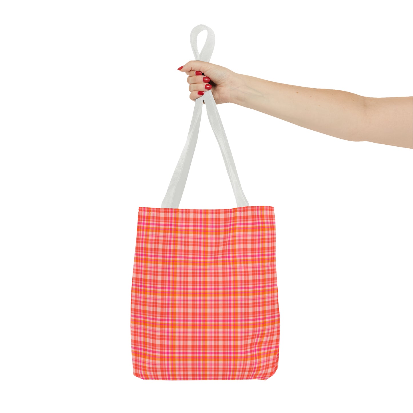 Pink Sunset Plaid Tote Bag